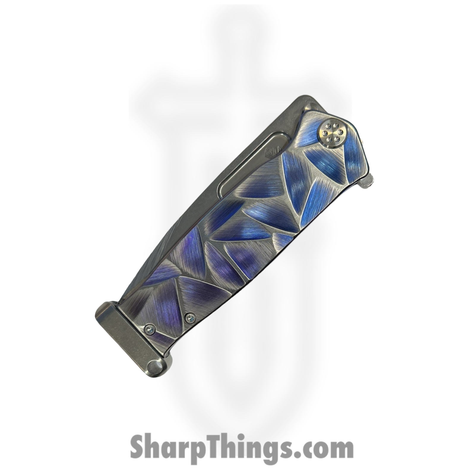 Medford Knife and Tool - MK2044TQ-37A2-T1C1-P1 - USMC Fighter - Folding Knife - S45VN Tumbled Drop Point - Titanium "Stained Glass" - Blue Violet - Image 3