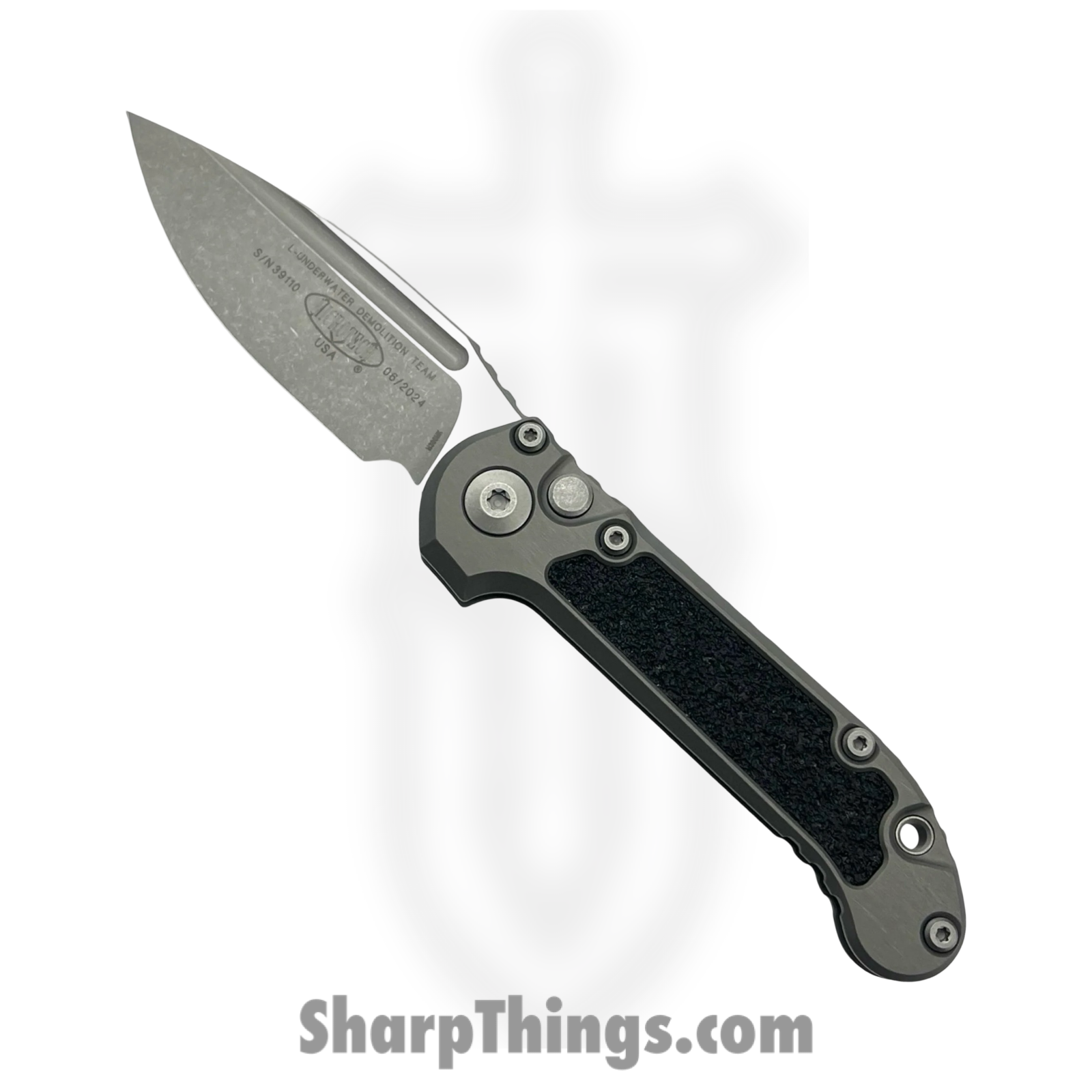 Microtech - 1135-10APNC - L.U.D.T. Gen III - Automatic Knife - M390MK Apocalyptic Drop Point - 6061-T6 Aluminum with Traction Inlays - Natural
