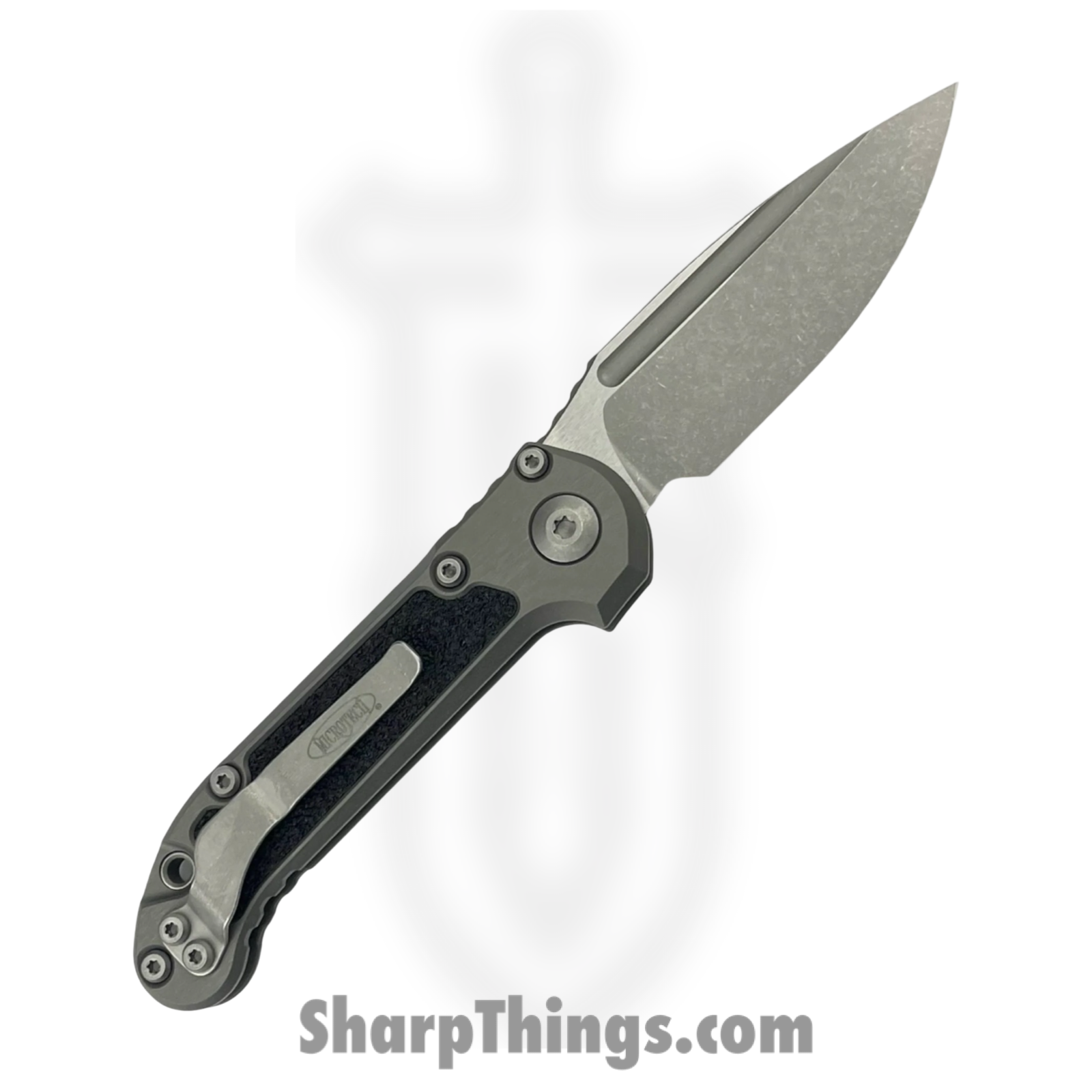 Microtech - 1135-10APNC - L.U.D.T. Gen III - Automatic Knife - M390MK Apocalyptic Drop Point - 6061-T6 Aluminum with Traction Inlays - Natural - Image 2