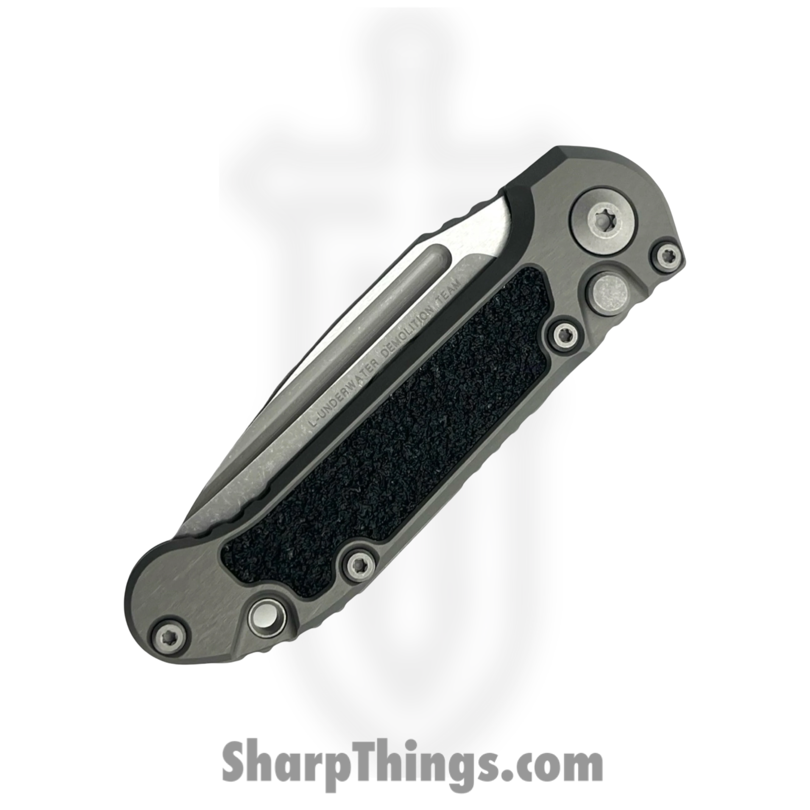 Microtech - 1135-10APNC - L.U.D.T. Gen III - Automatic Knife - M390MK Apocalyptic Drop Point - 6061-T6 Aluminum with Traction Inlays - Natural - Image 3