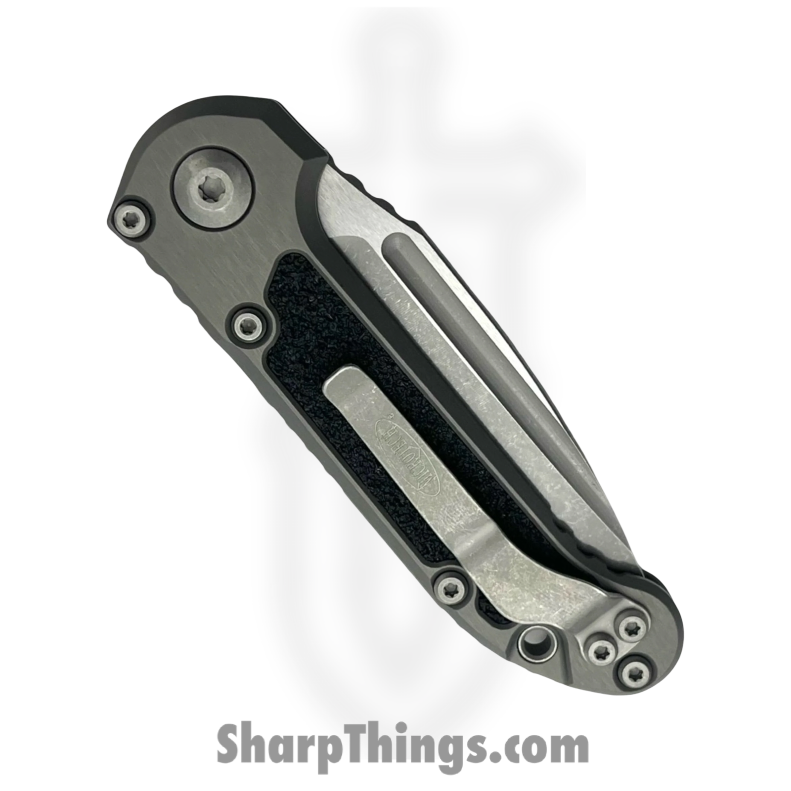Microtech - 1135-10APNC - L.U.D.T. Gen III - Automatic Knife - M390MK Apocalyptic Drop Point - 6061-T6 Aluminum with Traction Inlays - Natural - Image 4