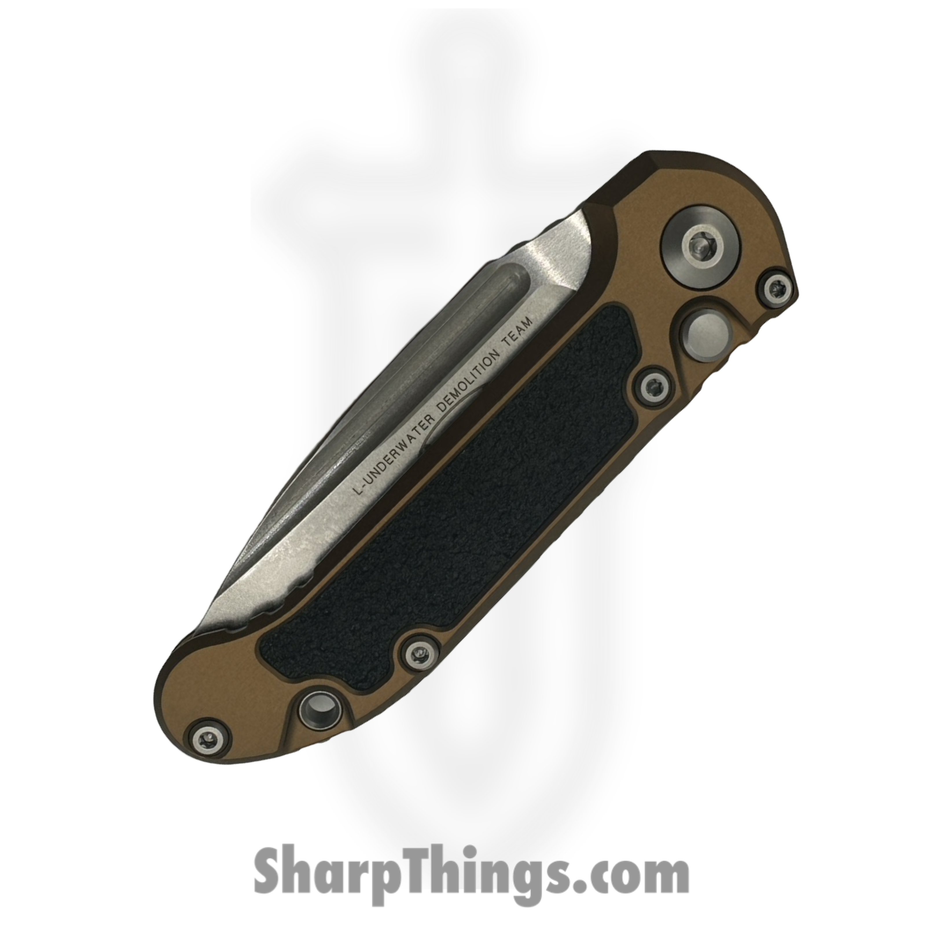 Microtech - 1135-11TA - L.U.D.T. Gen III - Automatic Knife - M390MK Stonewash Drop Point P/S - Aluminum - Tan - Image 3
