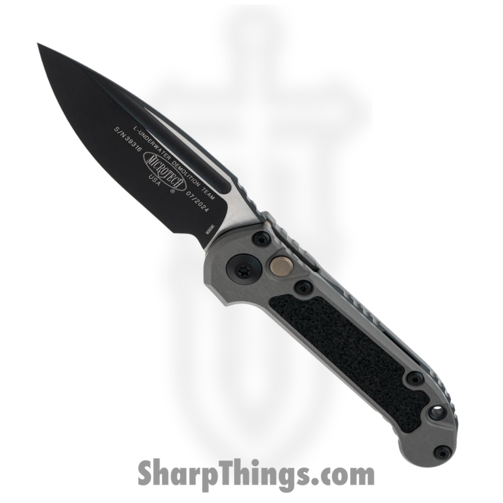 Microtech - 1135-1NC - L.U.D.T. Gen III - Automatic Knife - M390MK Two Tone Drop Point - 6061-T6 Aluminum - Natural Clear Gray