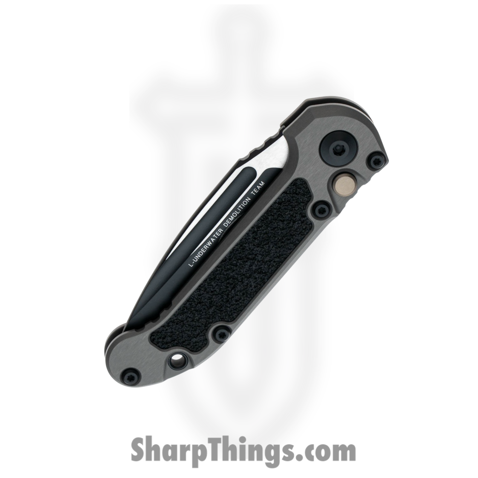 Microtech - 1135-1NC - L.U.D.T. Gen III - Automatic Knife - M390MK Two Tone Drop Point - 6061-T6 Aluminum - Natural Clear Gray - Image 3