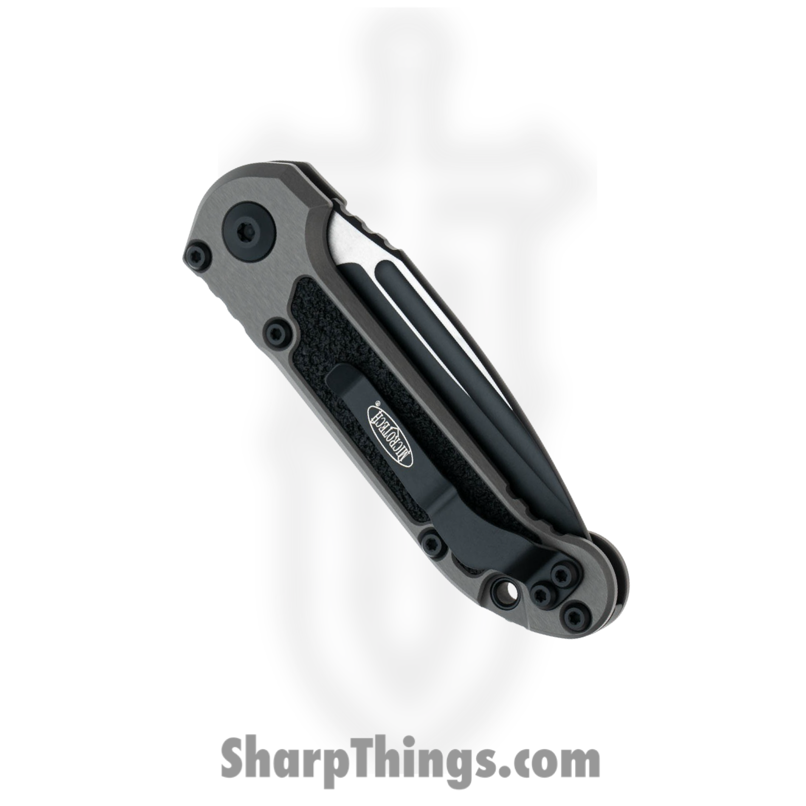 Microtech - 1135-1NC - L.U.D.T. Gen III - Automatic Knife - M390MK Two Tone Drop Point - 6061-T6 Aluminum - Natural Clear Gray - Image 4