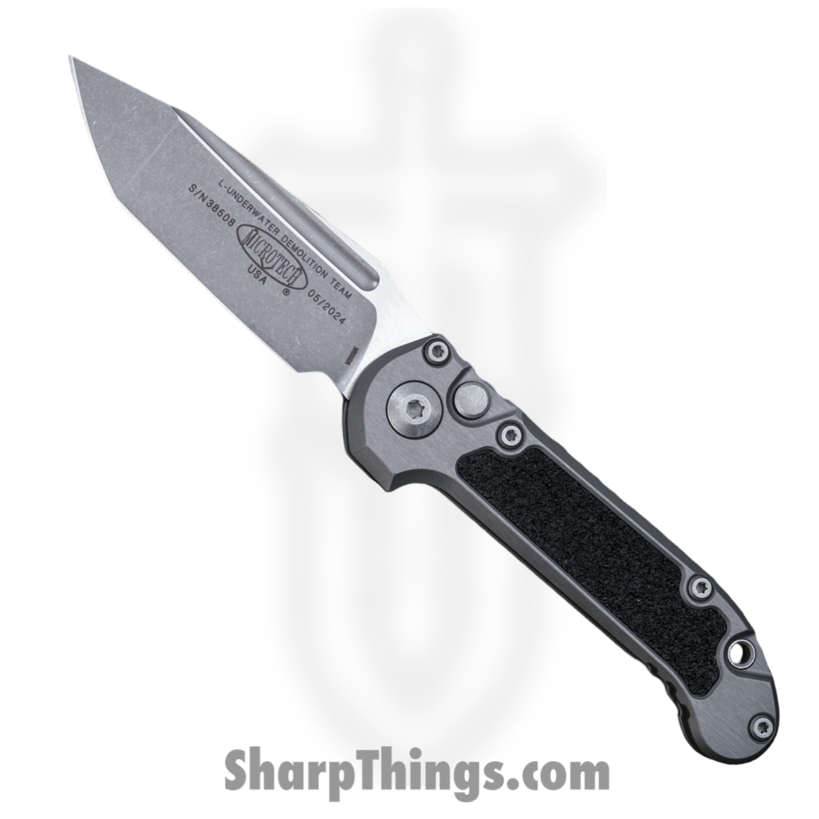 Microtech - 1136-10APNC - L.U.D.T. Gen III - Automatic Knife - M390 Apocalyptic Tanto - Aluminum - Gray