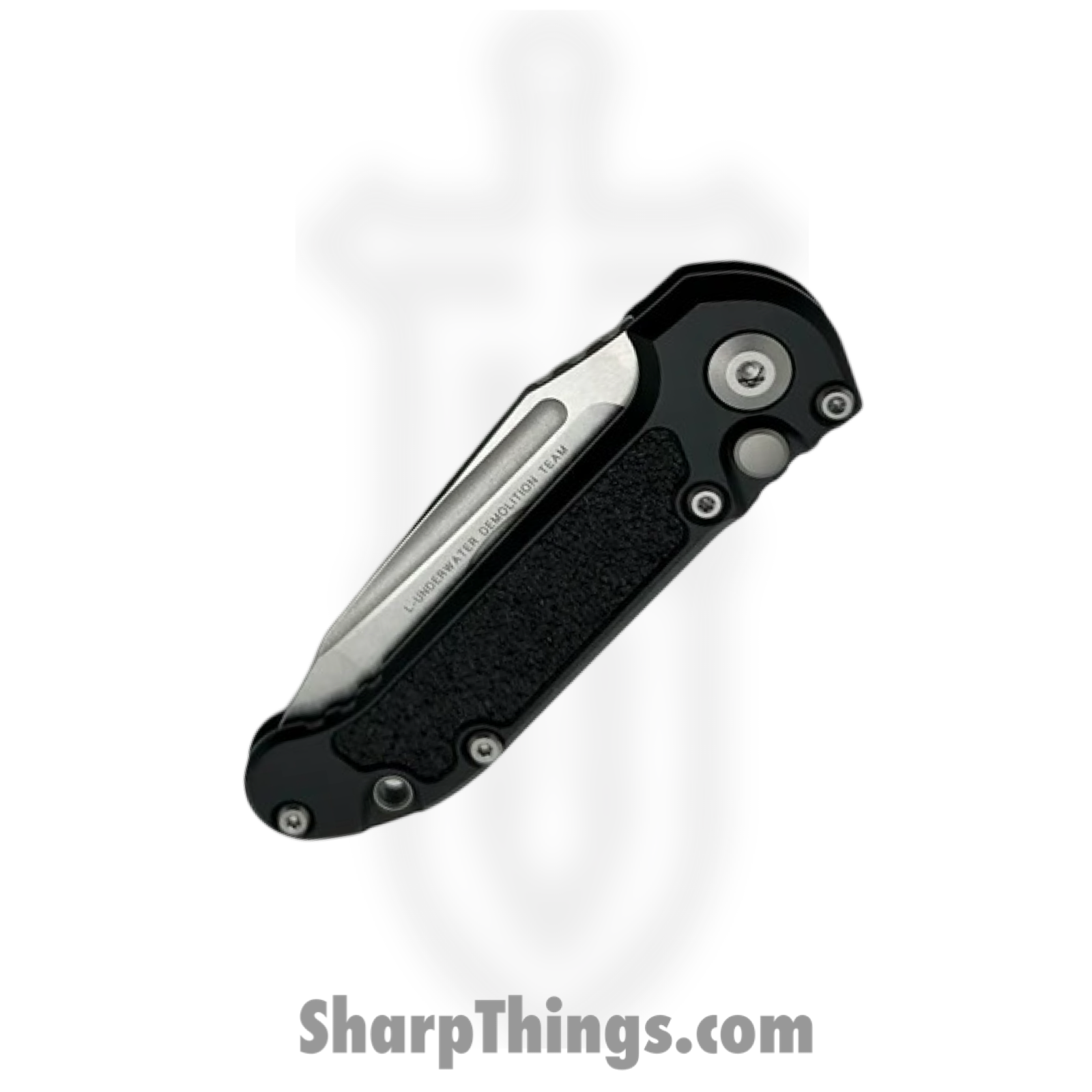Microtech - 1136-11 - L.U.D.T. Gen III - Automatic Knife - M390MK Stonewash Tanto Serrated - 6061-T6 Aluminum with Grip Tape Inlay - Black - Image 3