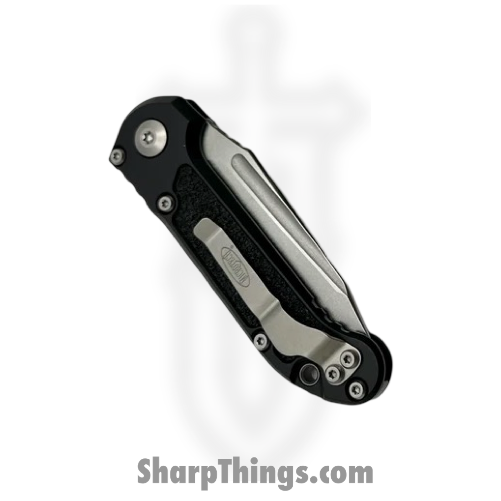 Microtech - 1136-11 - L.U.D.T. Gen III - Automatic Knife - M390MK Stonewash Tanto Serrated - 6061-T6 Aluminum with Grip Tape Inlay - Black - Image 4