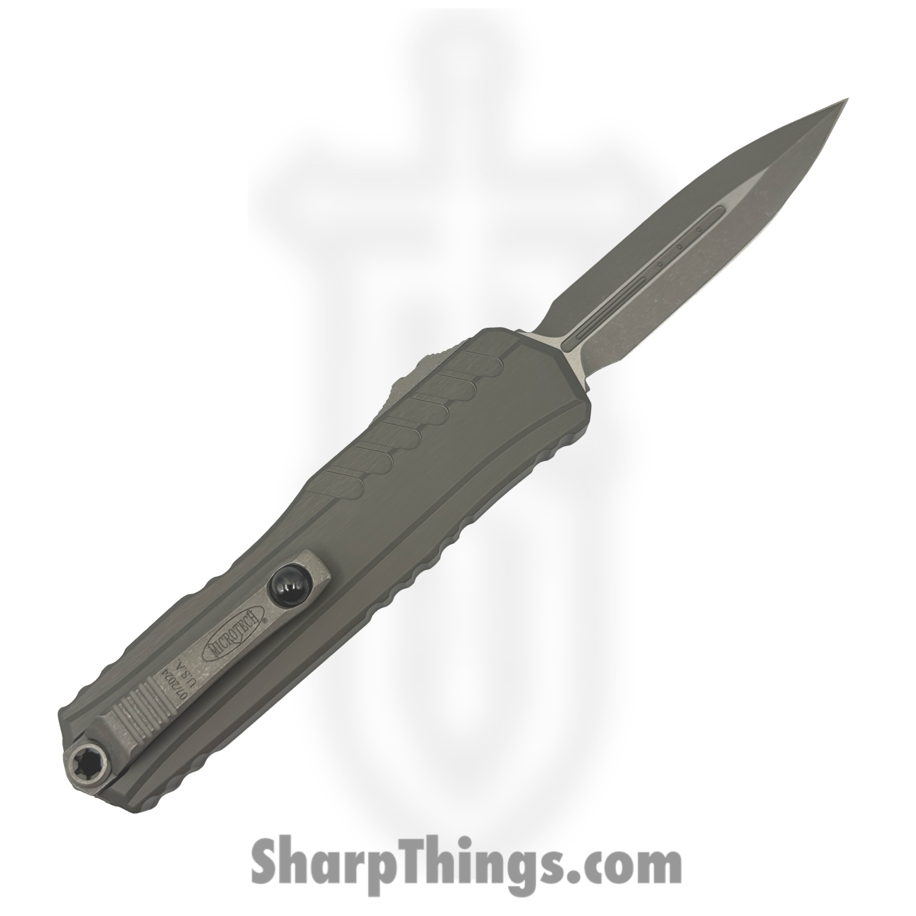 Microtech - 1242-10APNC - Cypher II - OTF Auto - M390MK Apocalyptic Dagger - 6061-T6 Aluminum - Natural - Image 2