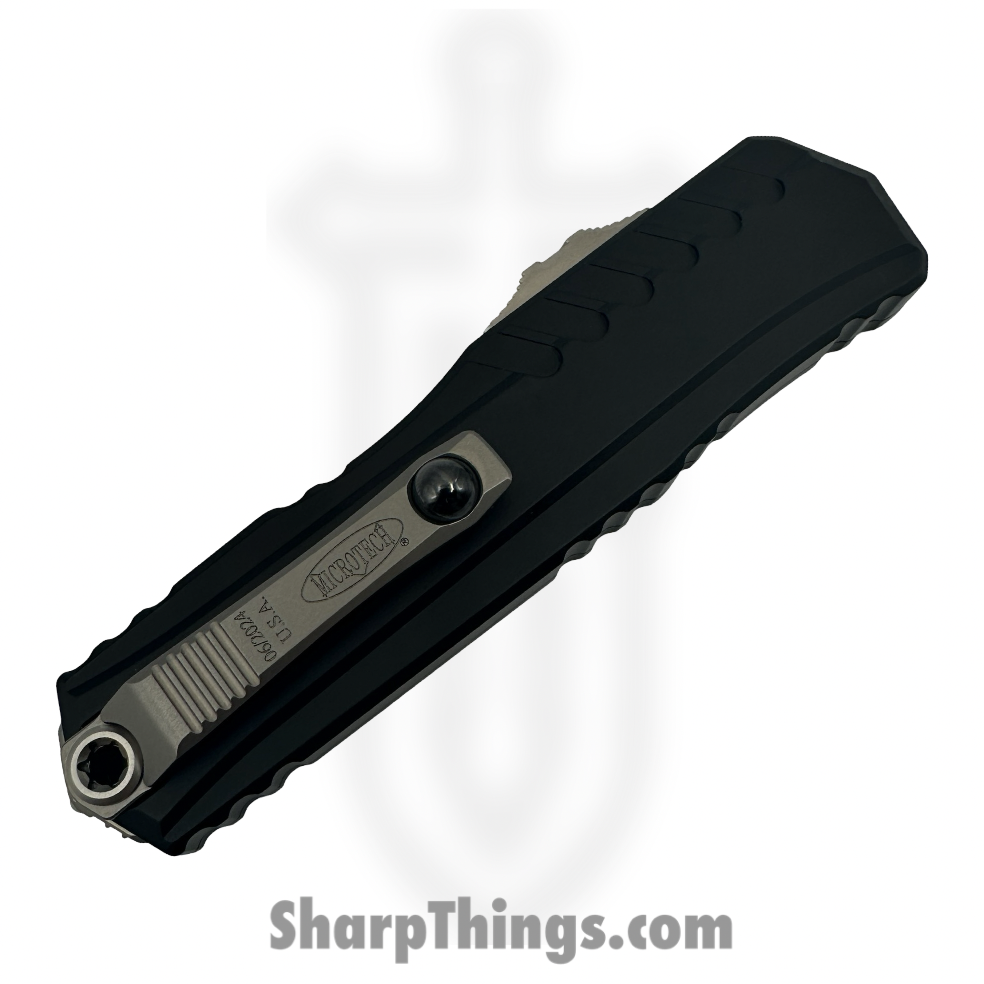 Microtech - 1242-10 - Cypher II - OTF Auto - M390MK Stonewash Dagger - 6061-T6 Aluminum - Black - Image 4