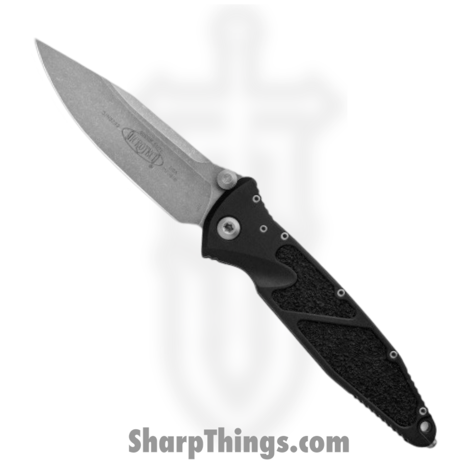 Microtech - 160-10AP - Socom Elite - Folding Knife - M390 Apocalyptic Clip Point - 6061-T6 Aluminum with Inlay - Black