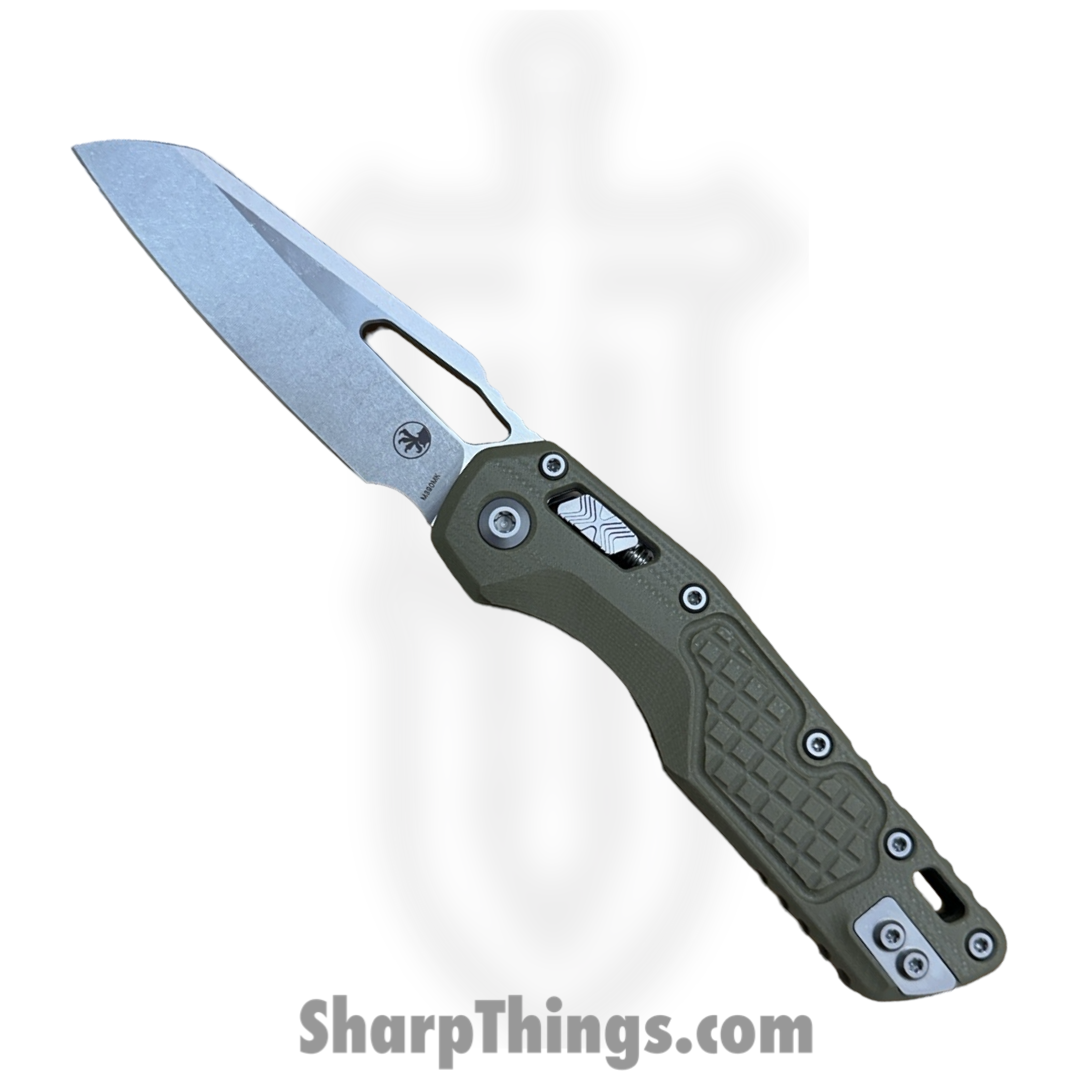 Microtech - 210-10FRGTODLM - MSI "Lawnman" - Folding Knife - M390MK Stonewash Sheepsfoot - G10 - Green