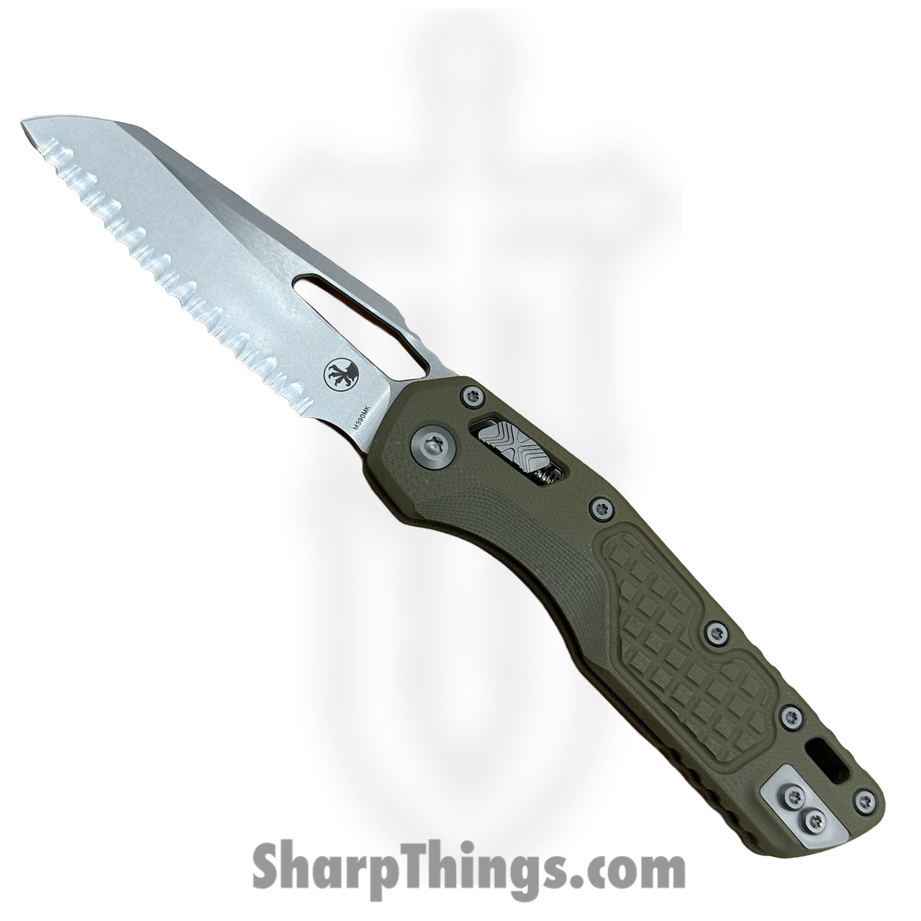 Microtech - 210-12FRGTODLM - MSI "Lawnman" RAM-LOK - Folding Knife - M390MK Stonewash Sheepsfoot F/S - Frag G10 - OD Green