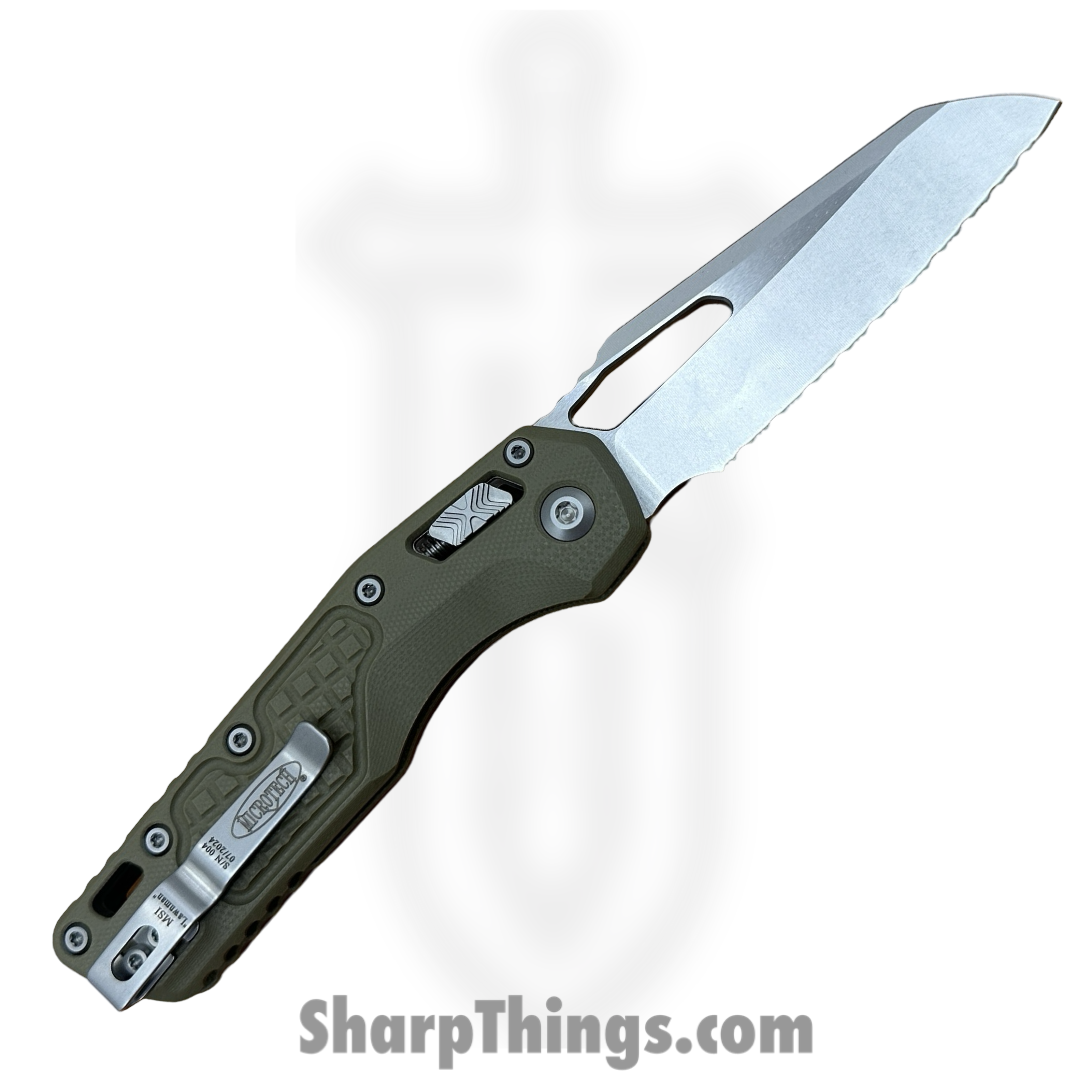 Microtech - 210-12FRGTODLM - MSI "Lawnman" RAM-LOK - Folding Knife - M390MK Stonewash Sheepsfoot F/S - Frag G10 - OD Green - Image 2