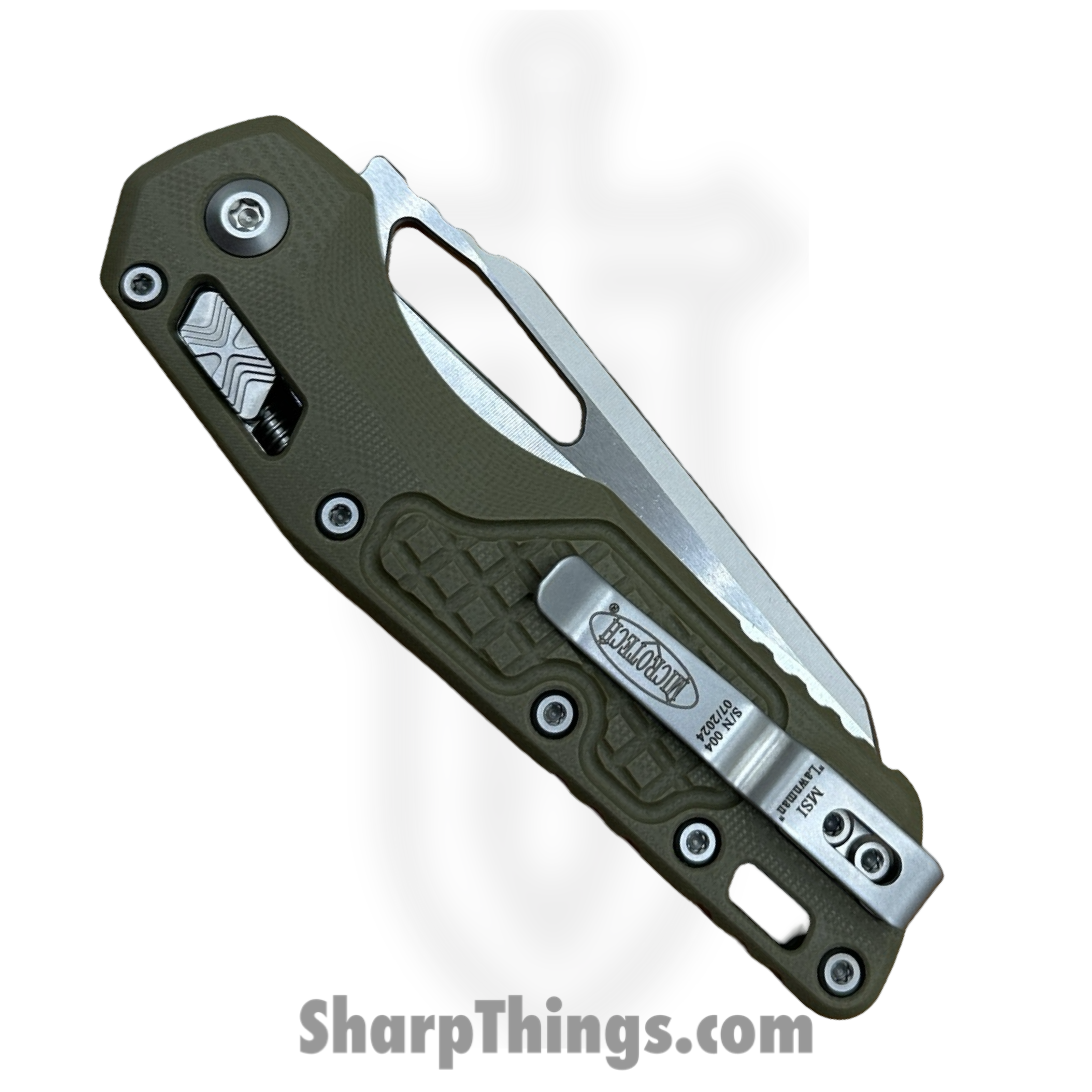 Microtech - 210-12FRGTODLM - MSI "Lawnman" RAM-LOK - Folding Knife - M390MK Stonewash Sheepsfoot F/S - Frag G10 - OD Green - Image 4