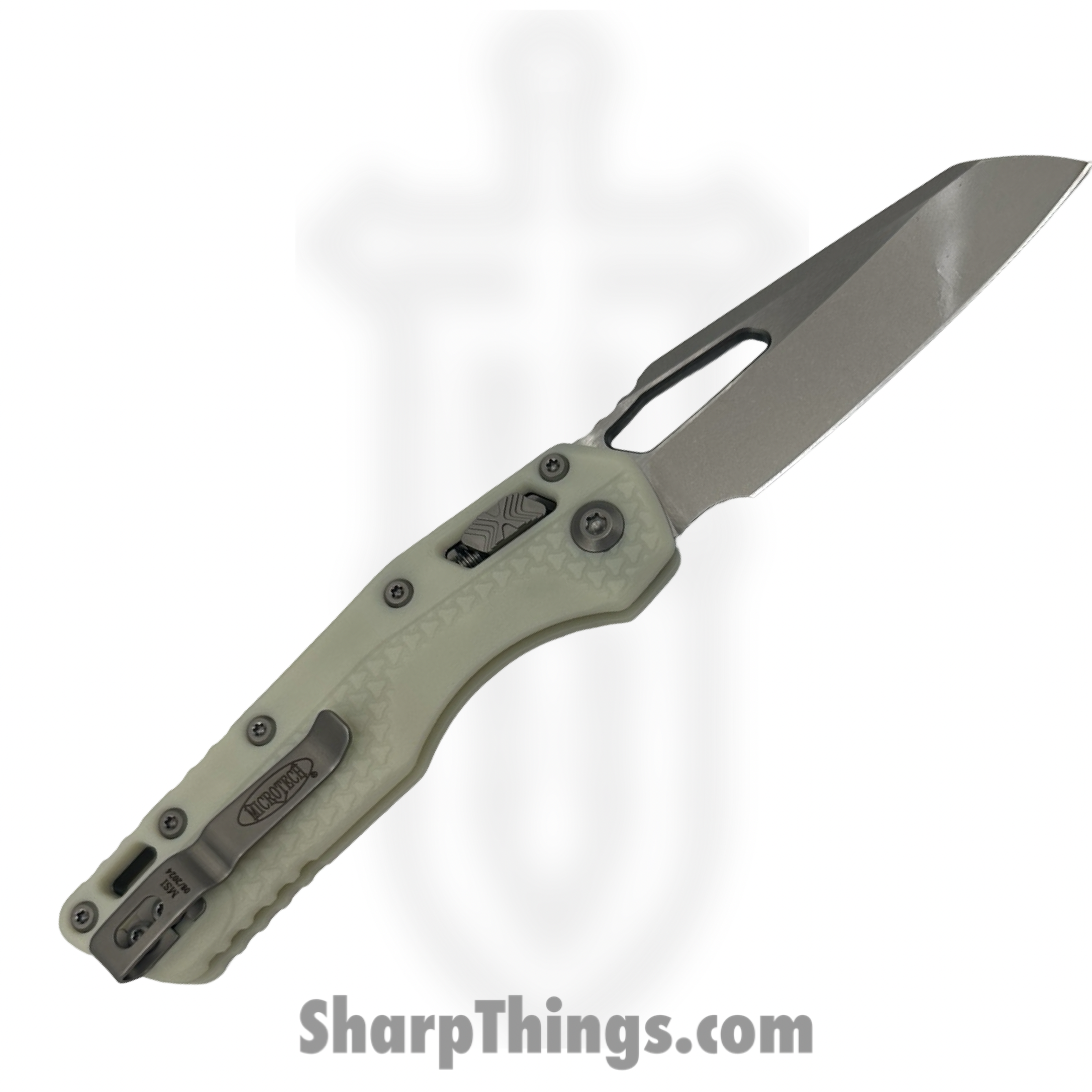 Microtech - 210T-10PMWH30 - MSI 30th Anniversary - Folding Knife - M390MK Stonewash Modified Sheepsfoot - Polymer - White - Image 2