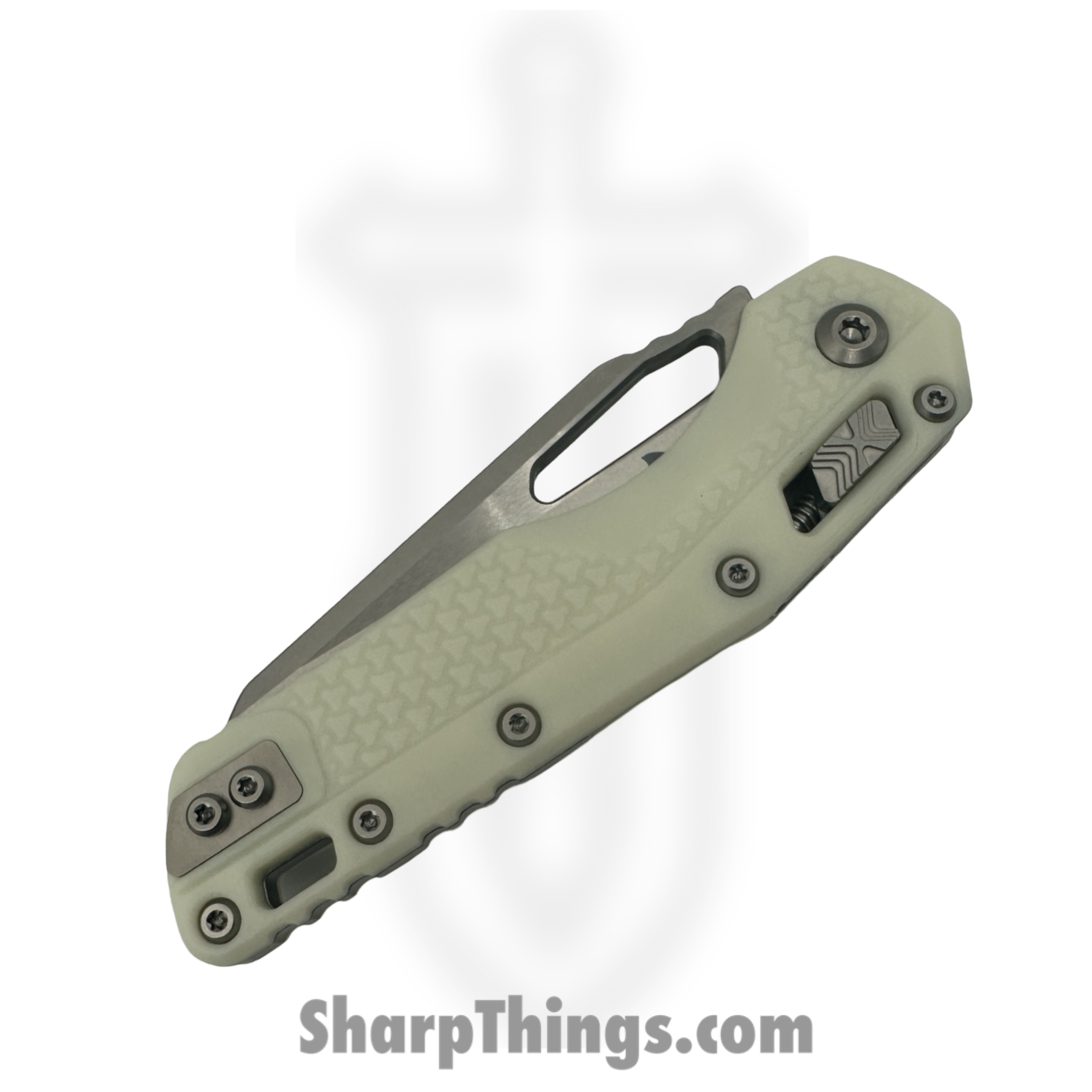 Microtech - 210T-10PMWH30 - MSI 30th Anniversary - Folding Knife - M390MK Stonewash Modified Sheepsfoot - Polymer - White - Image 5