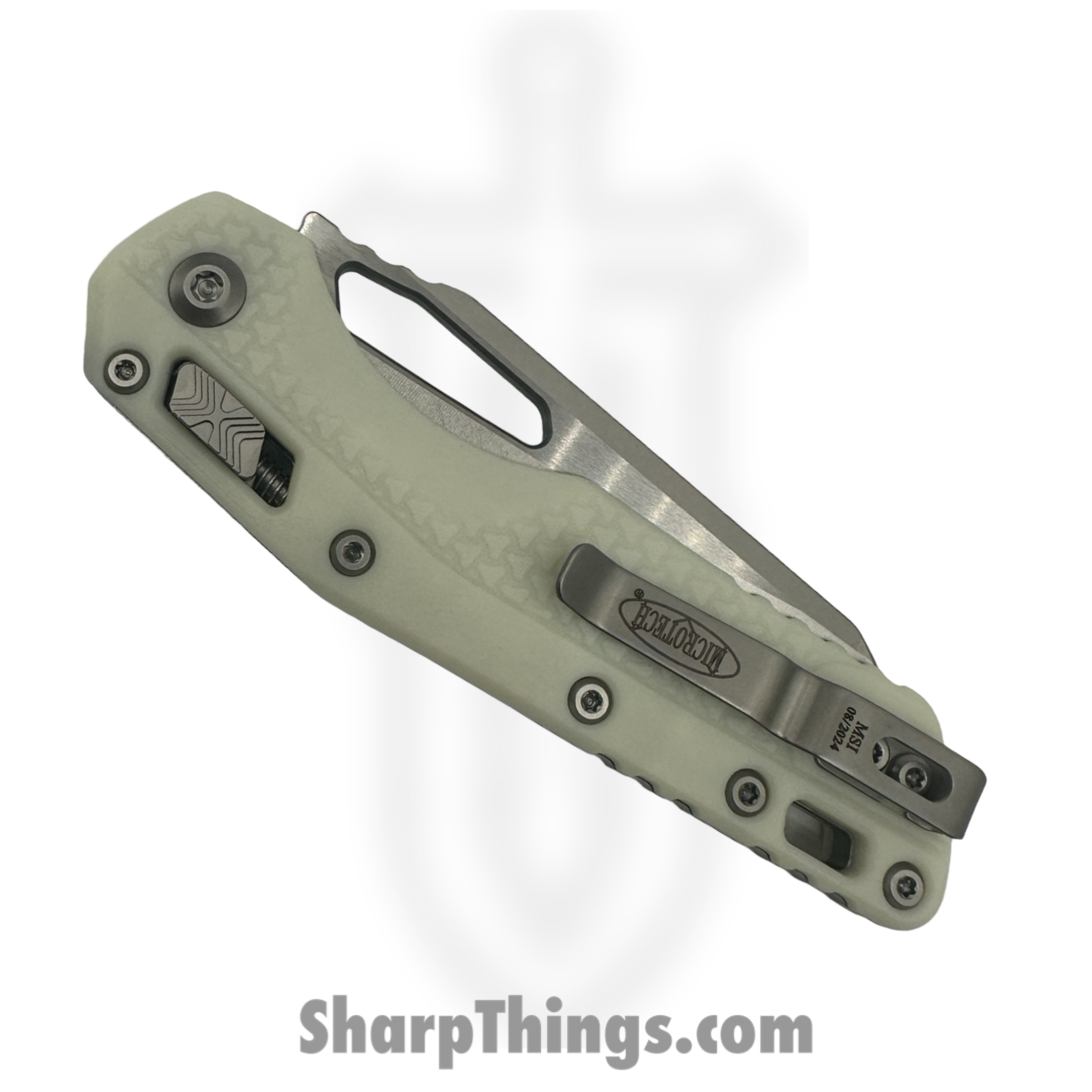 Microtech - 210T-10PMWH30 - MSI 30th Anniversary - Folding Knife - M390MK Stonewash Modified Sheepsfoot - Polymer - White - Image 4
