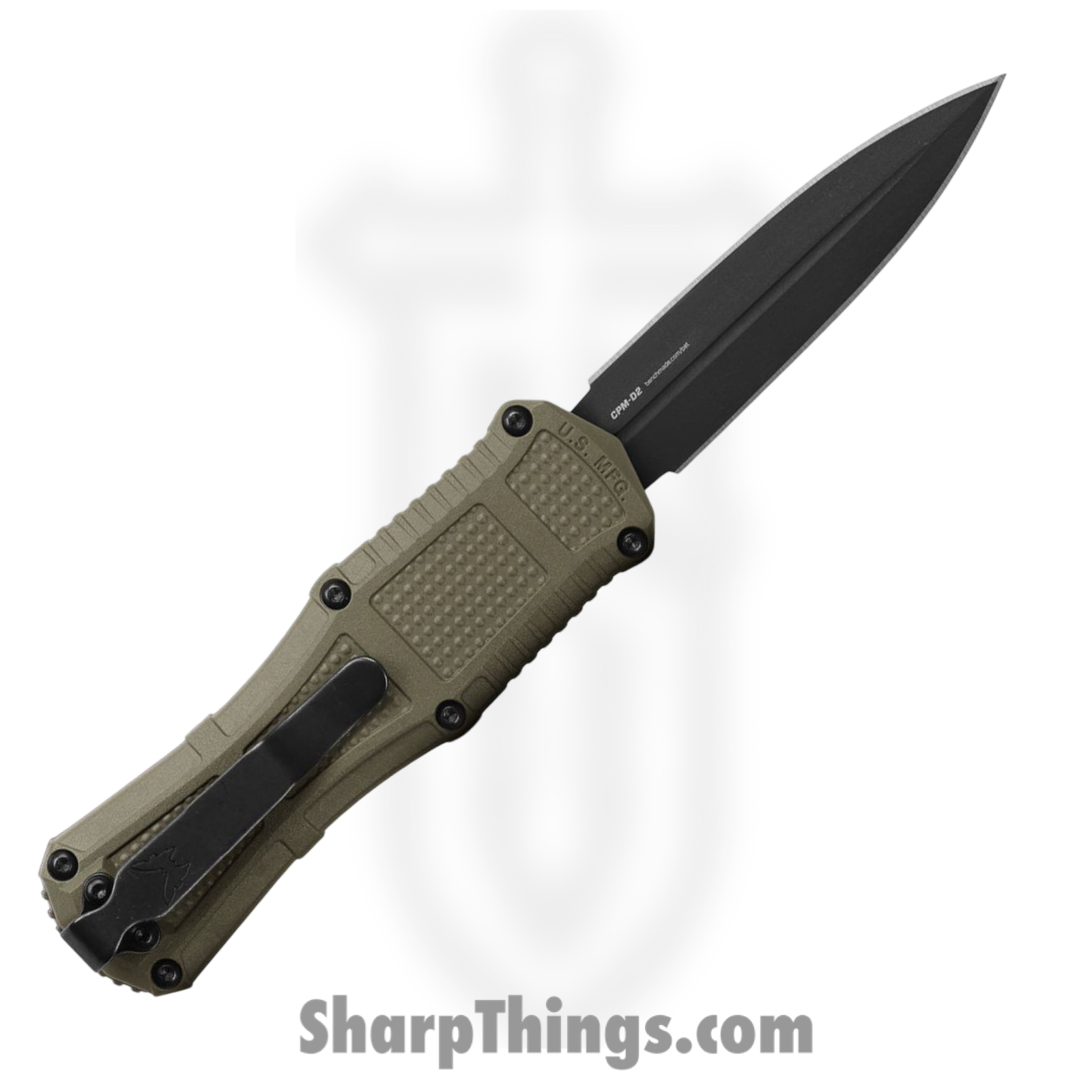Benchmade - 3375GY-1 - Mini Claymore - OTF Auto - D2 Coated Dagger - Grivory - Ranger Green - Image 2