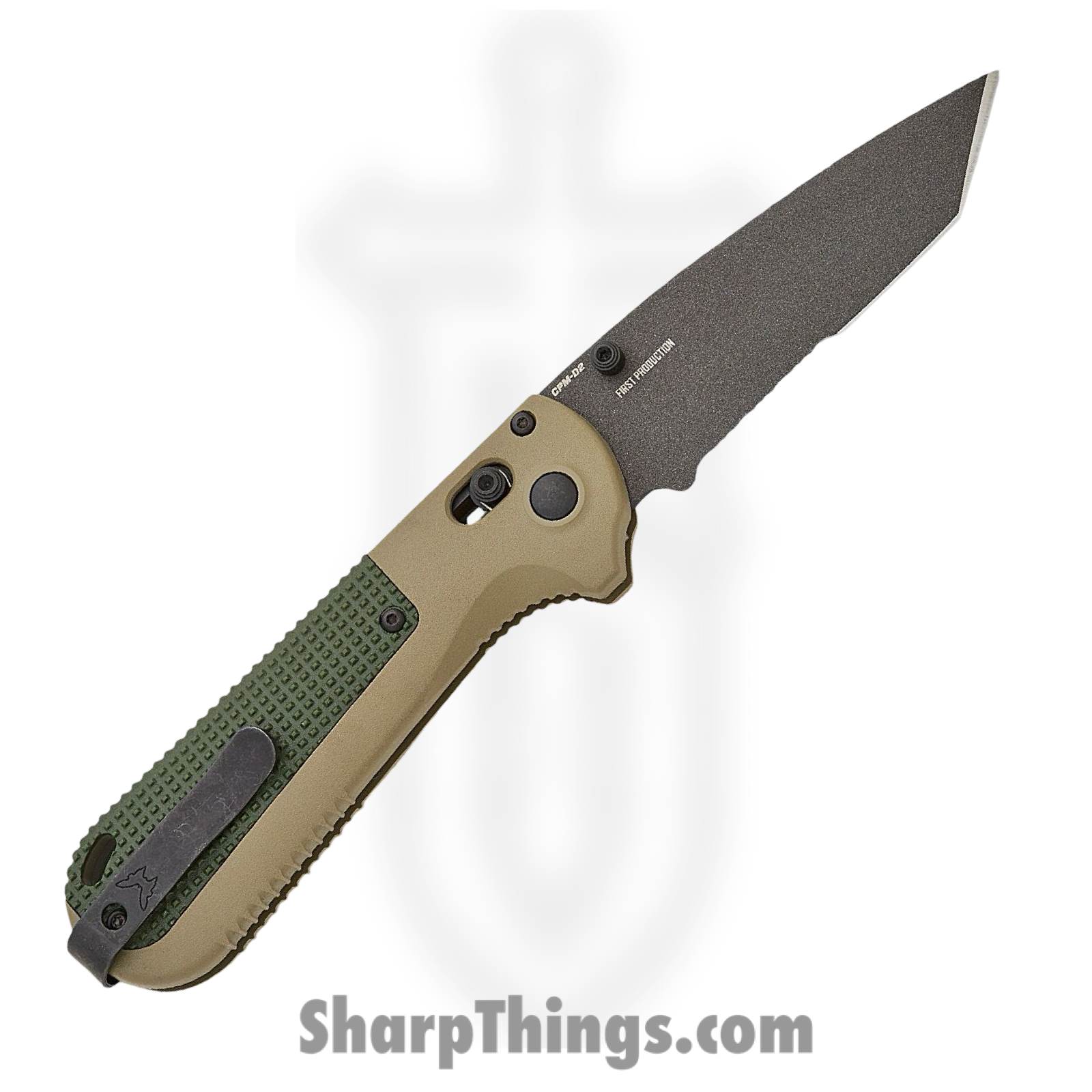 Benchmade - 431SBK-1 - Redoubt - Folding Knife - D2 Coated Tanto P/S - Grivory - Ranger Green - Image 2