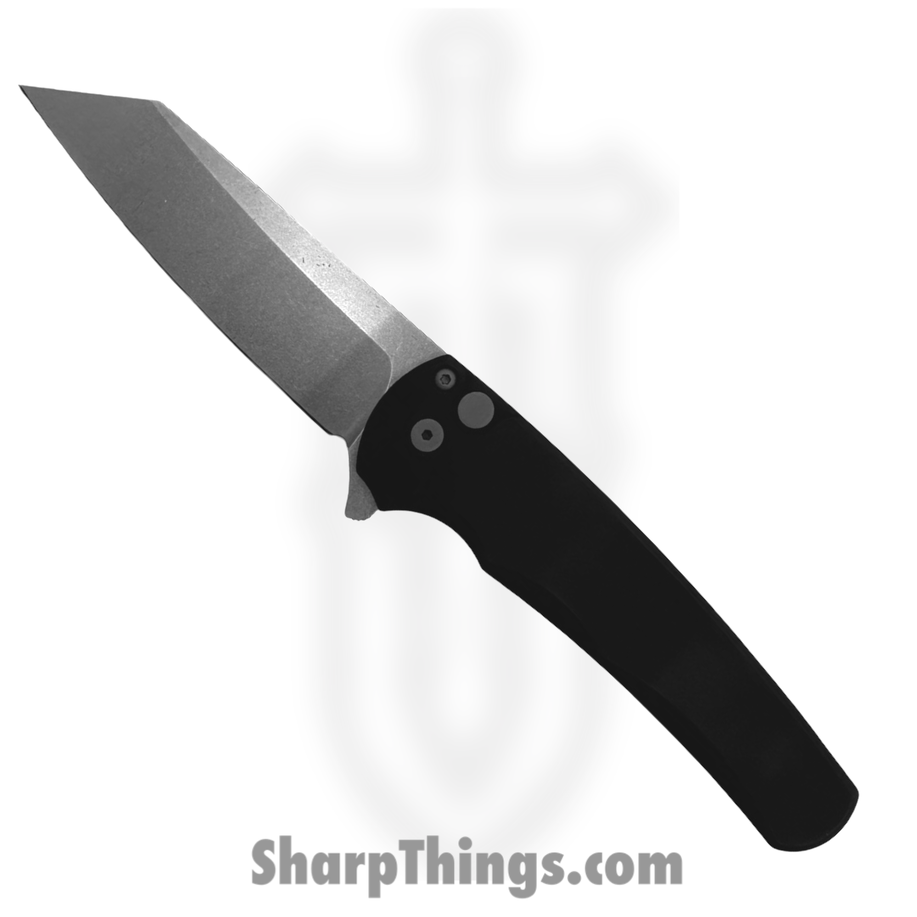 ProTech - 5401 - Malibu - Folding Knife - CPM MagnaCut Stonewash Reverse Tanto - 6061-T6 Aluminum - Black