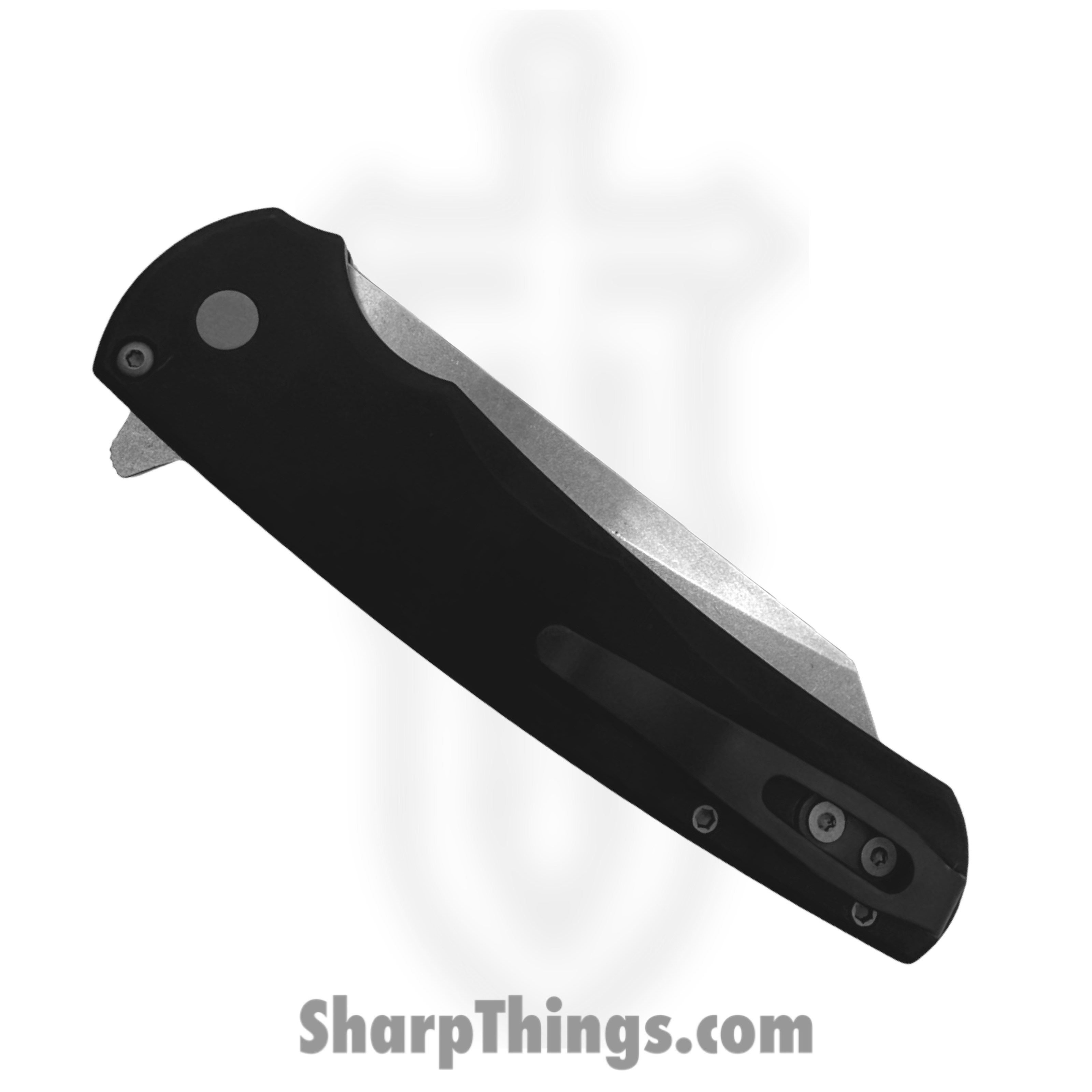 ProTech - 5401 - Malibu - Folding Knife - CPM MagnaCut Stonewash Reverse Tanto - 6061-T6 Aluminum - Black - Image 2