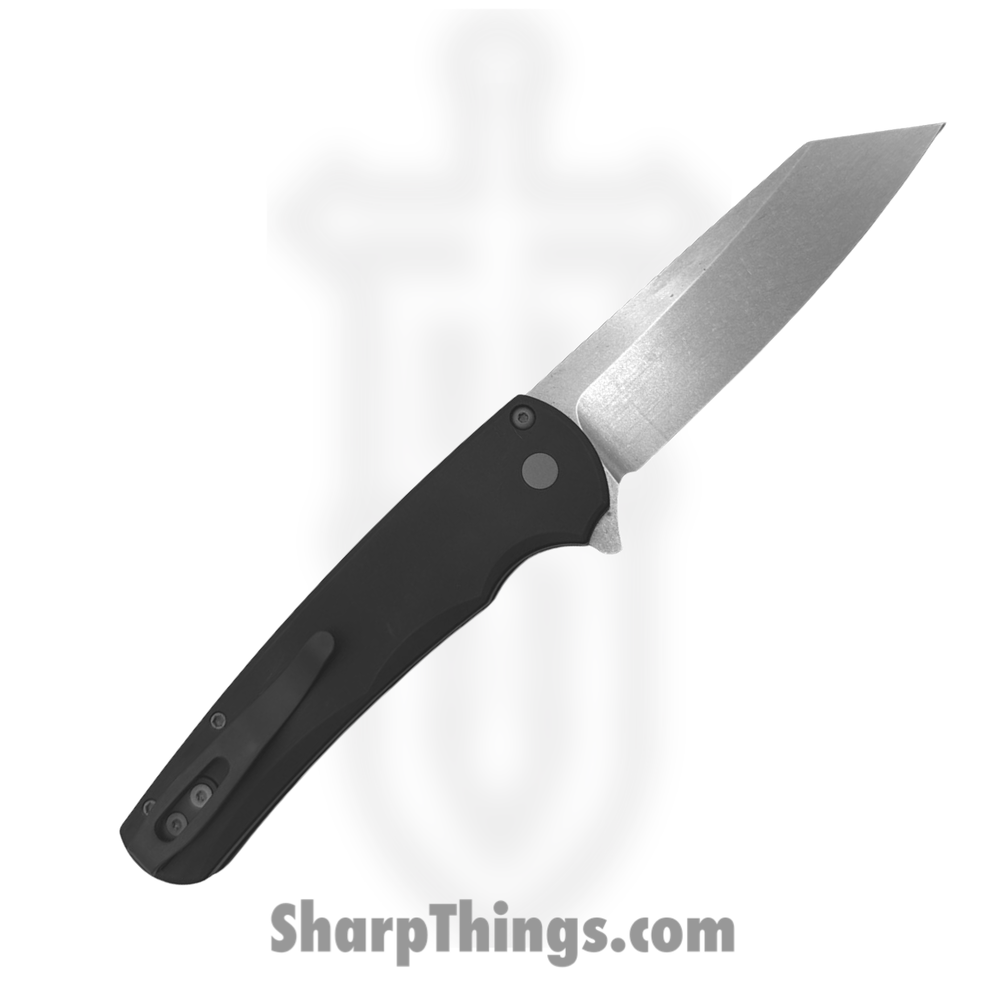 ProTech - 5401 - Malibu - Folding Knife - CPM MagnaCut Stonewash Reverse Tanto - 6061-T6 Aluminum - Black - Image 4