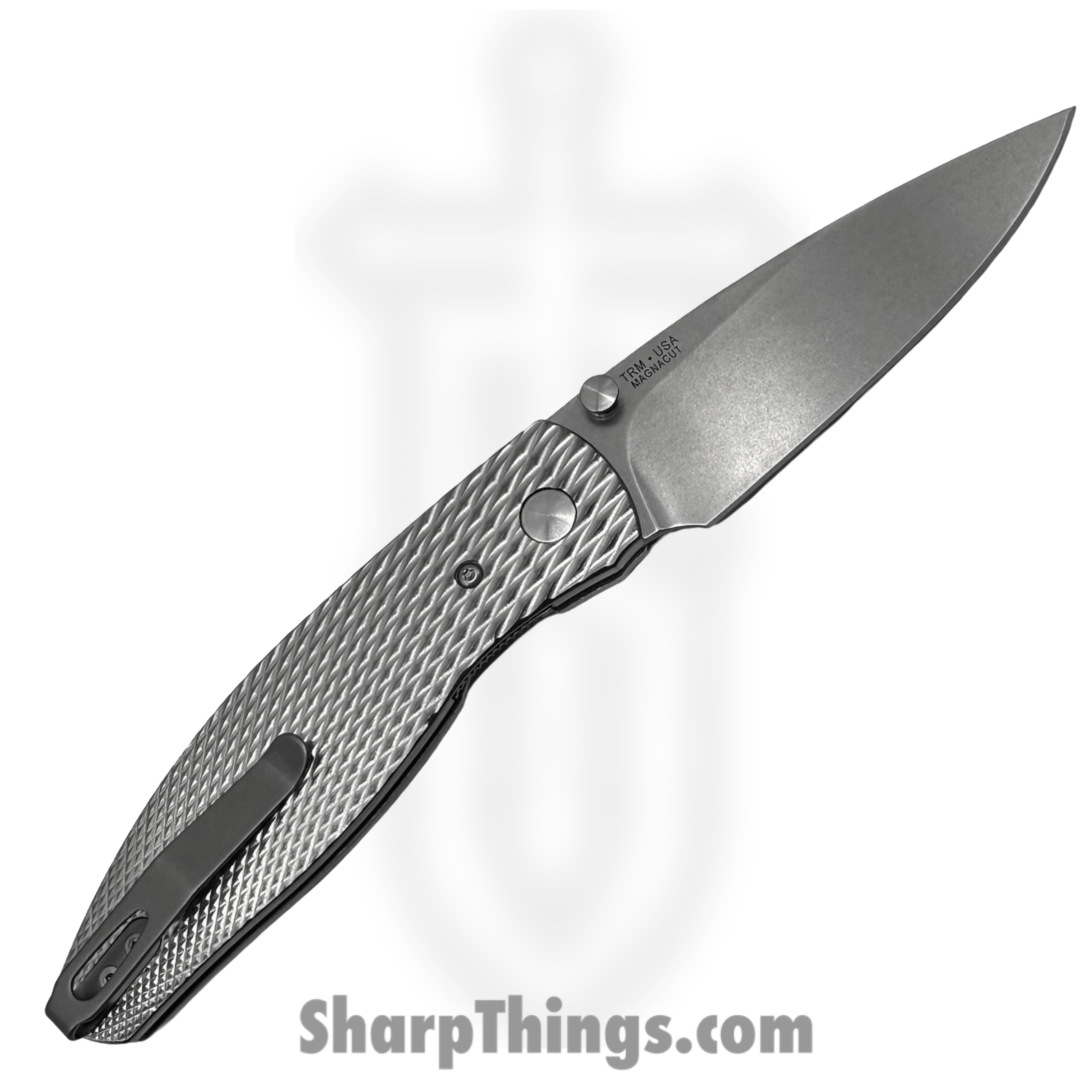 TRM - Atom-MC-3DT-Ti - Atom Linerlock - Folding Knife - CPM MagnaCut Stonewash Drop Point - 3D Titanium - Lizard Skin - Image 2