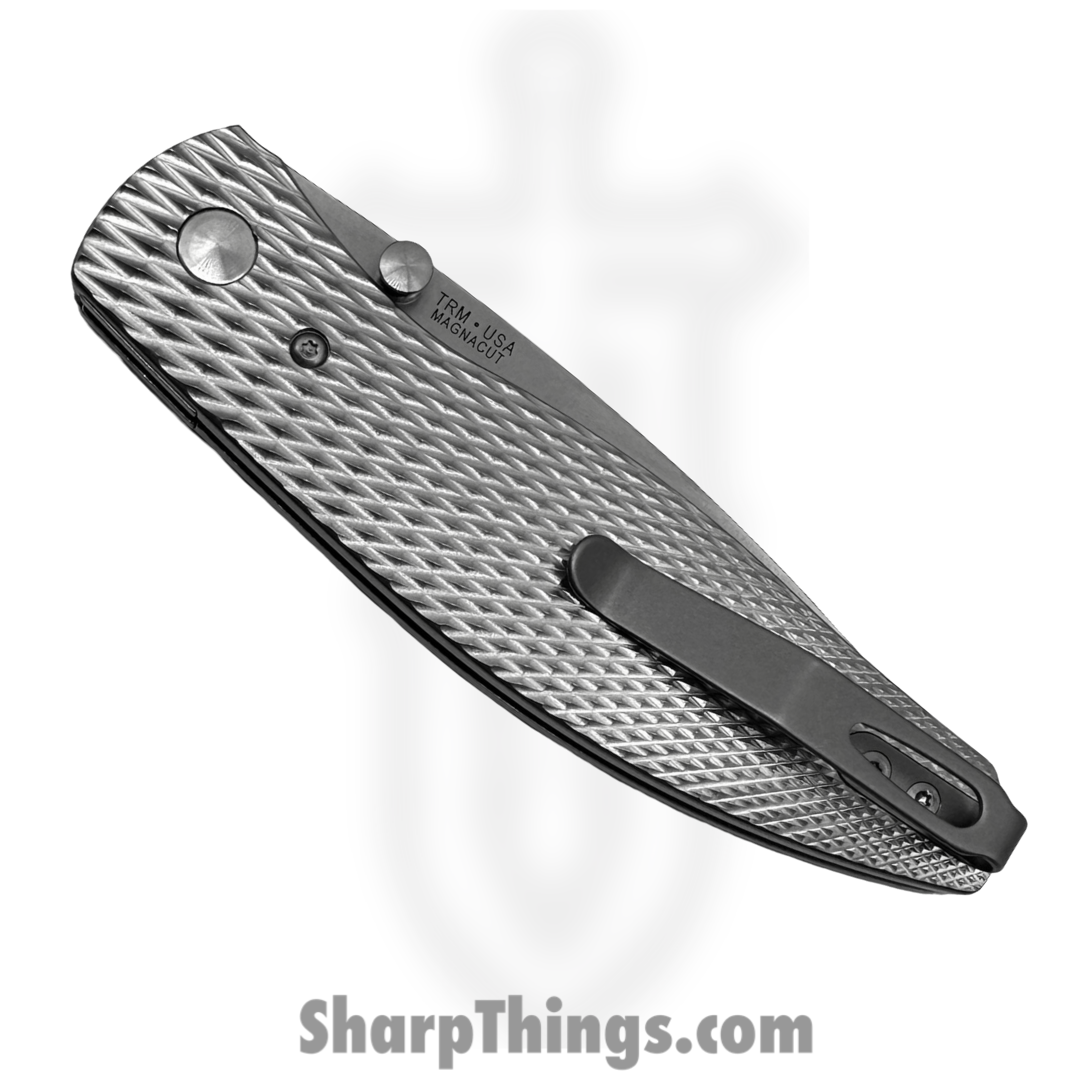 TRM - Atom-MC-3DT-Ti - Atom Linerlock - Folding Knife - CPM MagnaCut Stonewash Drop Point - 3D Titanium - Lizard Skin - Image 4