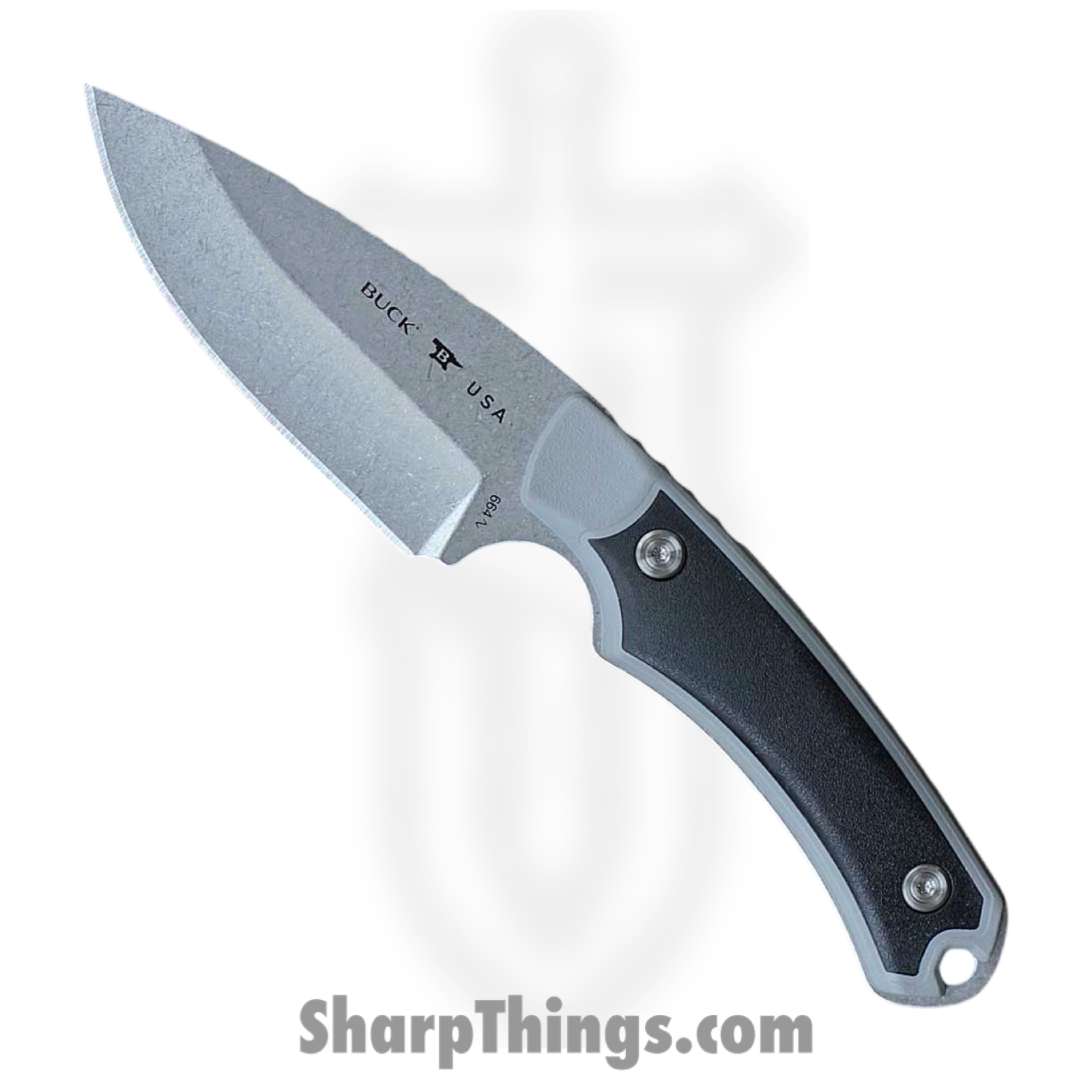 Buck - BU664GYS - Alpha Hunter Select - Fixed Blade Knife - 420 HC Stonewash Drop Point - GFN - Black Gray