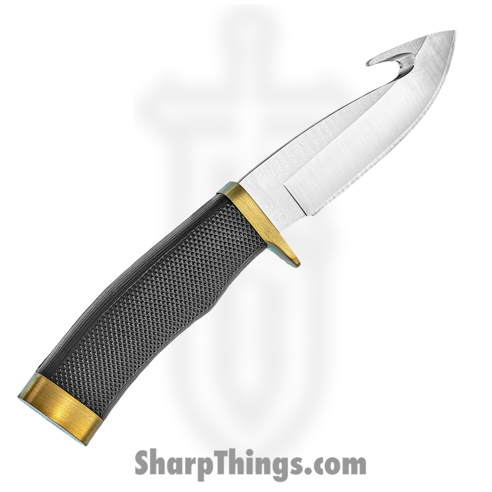 Buck - BU691 - Zipper Guthook - Fixed Blade Knife - 420 HC Satin Guthook - Rubber - Black - Image 2
