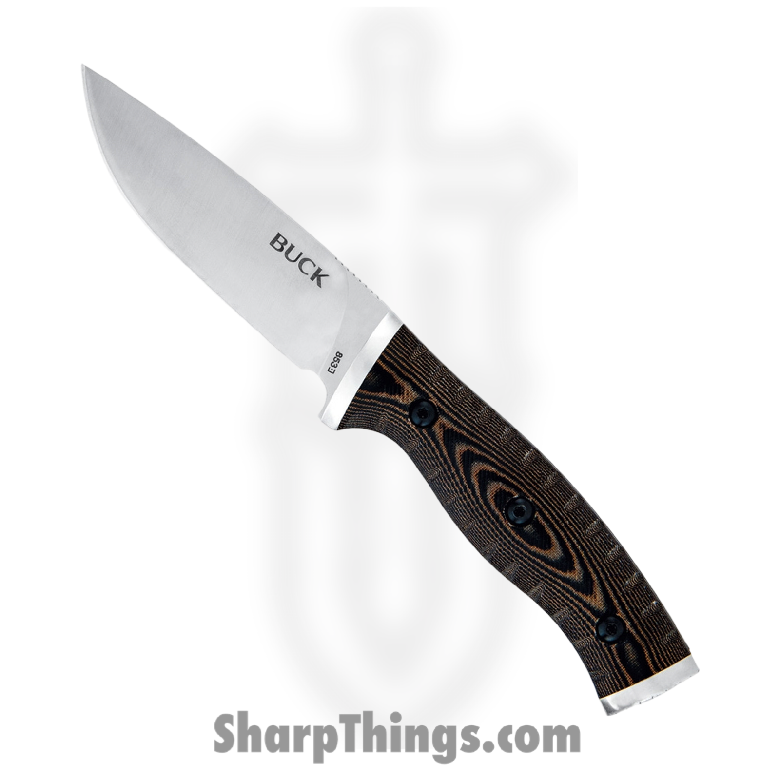 Buck - BU853BRS - Small Selkirk - Fixed Blade Knife - 420 HC Satin Drop Point - Micarta - Black Brown