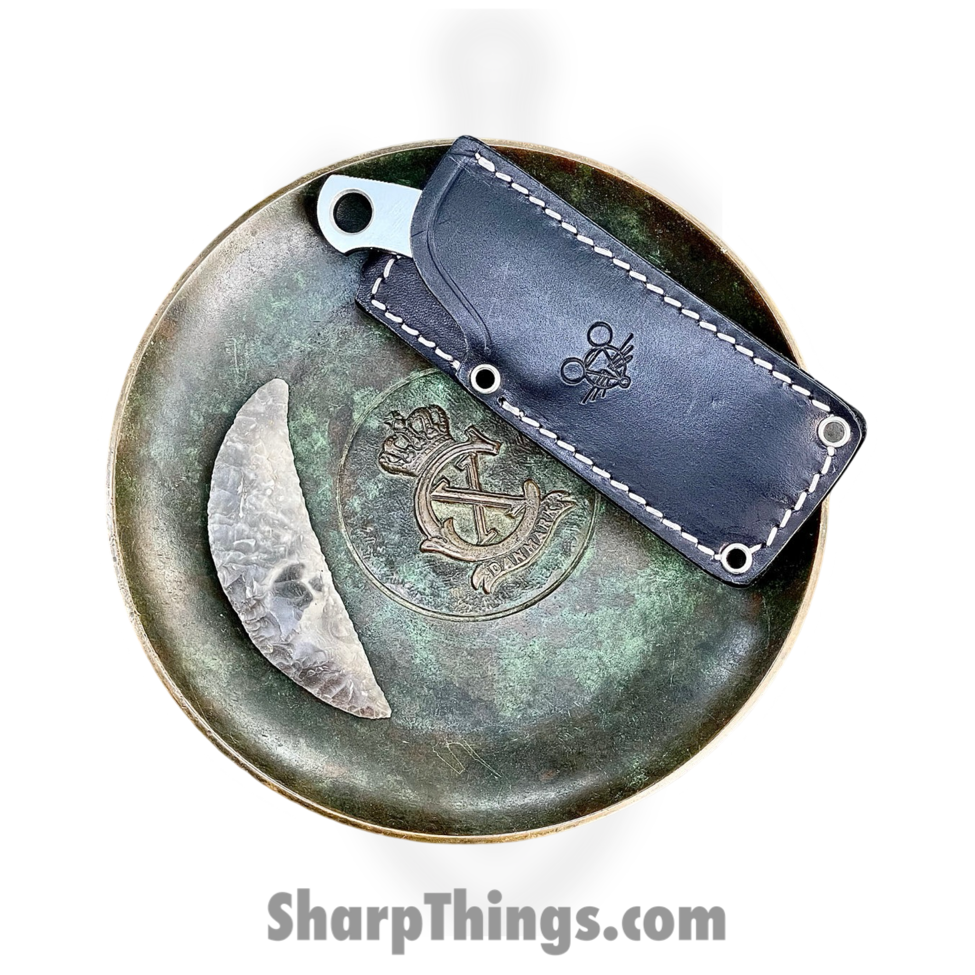 GiantMouse - GMF1-F-SATIN - GMF 1 - Fixed Blade Knife - M390 Satin Sheepsfoot - Skeletonized - Silver - Image 3