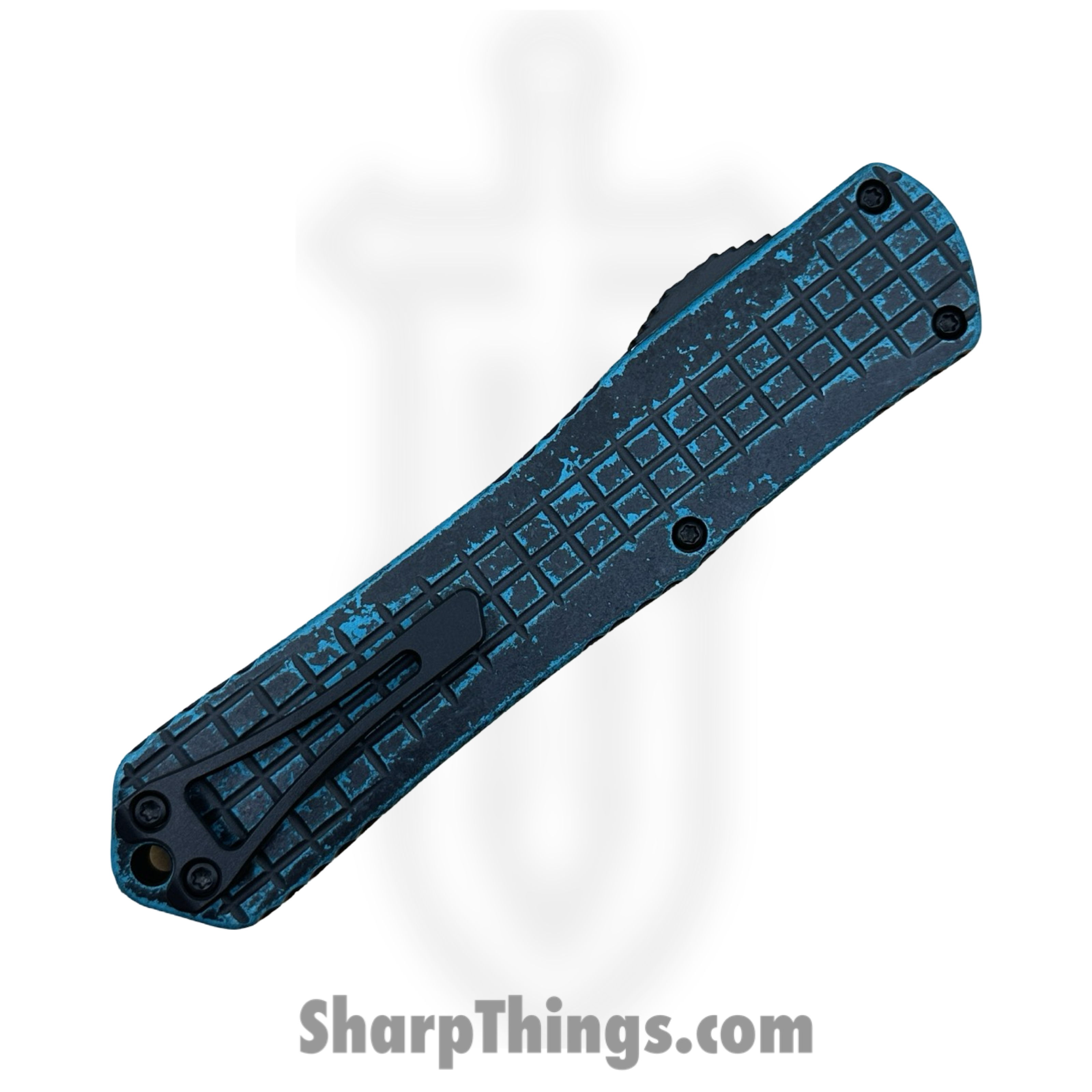 Heretic Knives - H030BF-6C-BRKTQ - Manticore X - Automatic Knife - CPM MagnaCut DLC Bowie - Aluminum - Black|Turquoise - Image 3