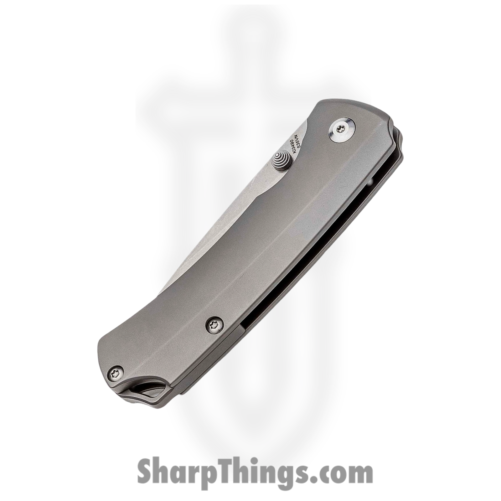 Kizer Cutlery - KI3490 - Ulrich Hennicke T1 - Folding Knife - CPM S35VN Stonewash Drop Point - 6Al4V Titanium - Gray - Image 2
