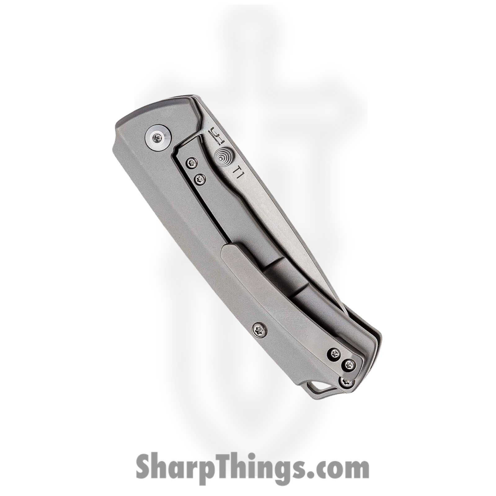 Kizer Cutlery - KI3490 - Ulrich Hennicke T1 - Folding Knife - CPM S35VN Stonewash Drop Point - 6Al4V Titanium - Gray - Image 3