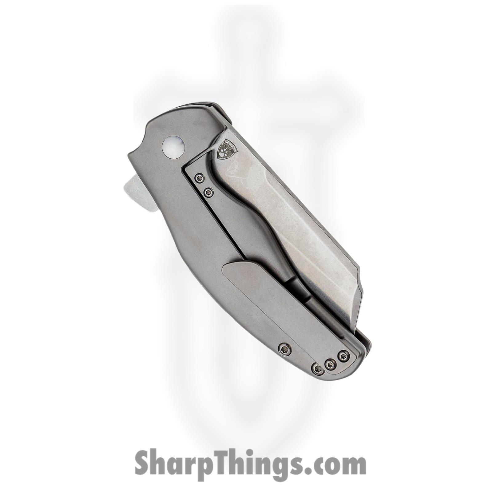 Kizer Cutlery - KI4488 - Chris Conaway c01c - Folding Knife - CPM S35VN Stonewash Sheepsfoot - 6Al4V Titanium - Gray - Image 3