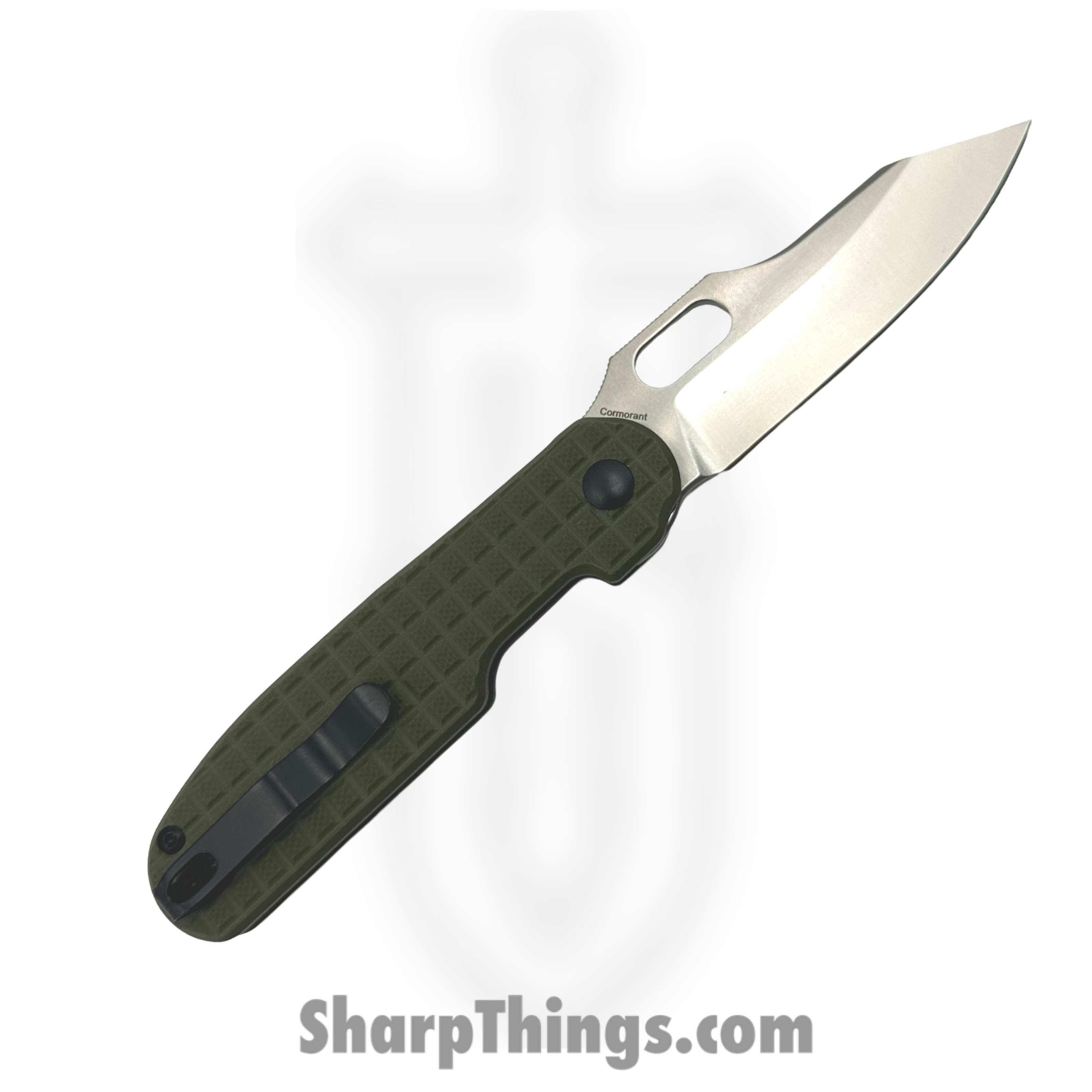 Kizer Cutlery - KIV4562C1 - Cormorant - Folding Knife - 154CM Satin Clip Point - Frag G10 - OD Green - Image 2