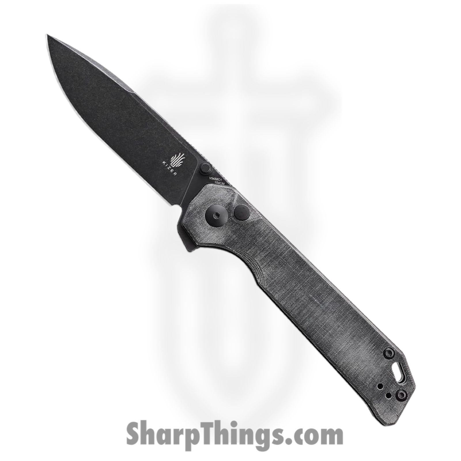 Kizer Cutlery - KIV5458C1 - Begleiter XL - Folding Knife - 154CM Stonewash Drop Point - Micarta - Black