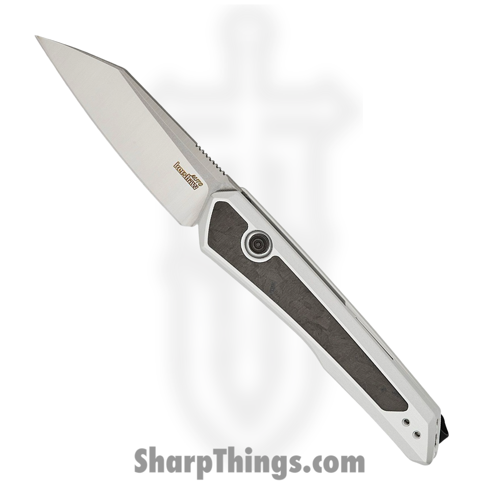 Kershaw - KS7050 - Launch 20 - Automatic Knife - CPM MagnaCut Stonewash Reverse Tanto - Aluminum Marbled CF Inlays - Black Silver
