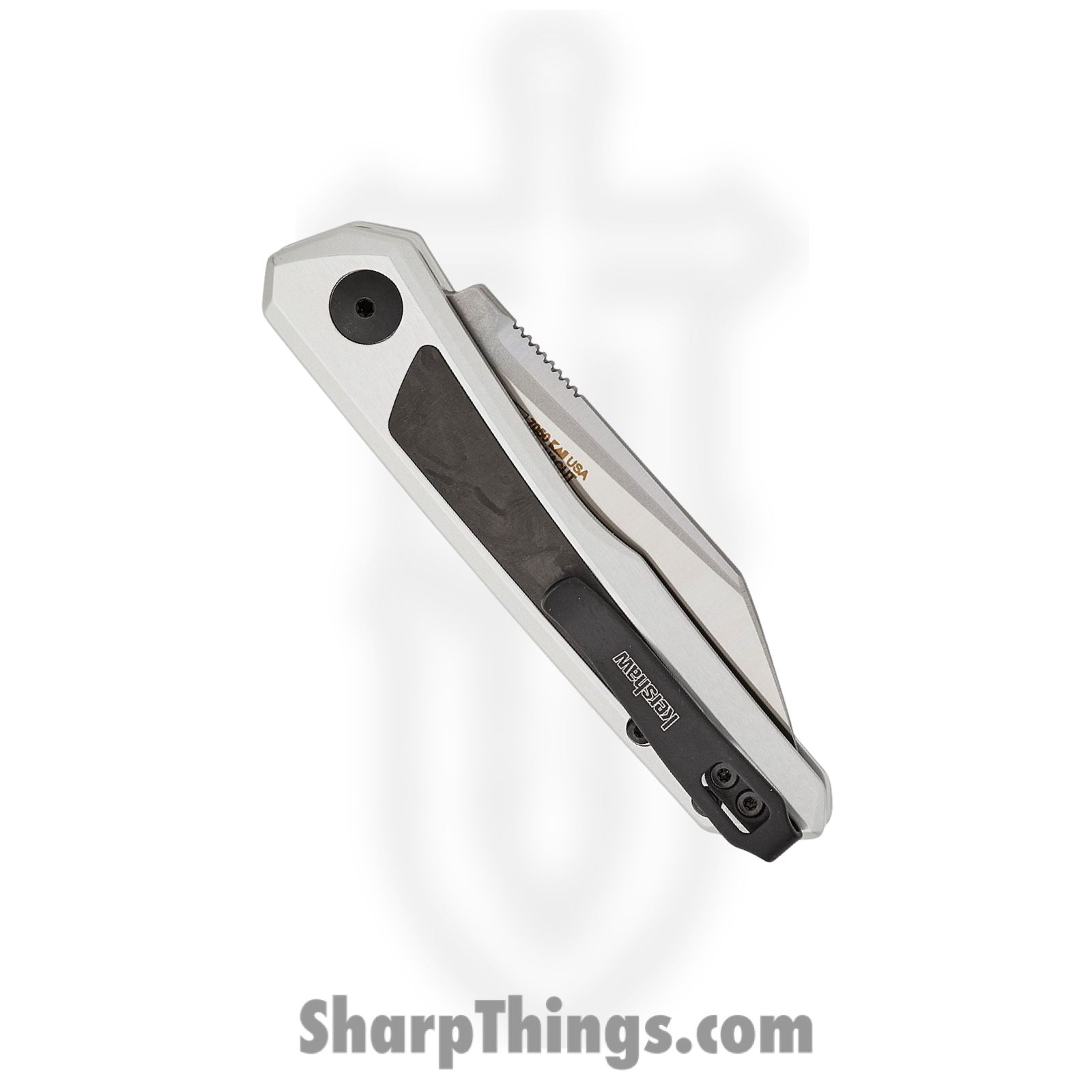 Kershaw - KS7050 - Launch 20 - Automatic Knife - CPM MagnaCut Stonewash Reverse Tanto - Aluminum Marbled CF Inlays - Black Silver - Image 4