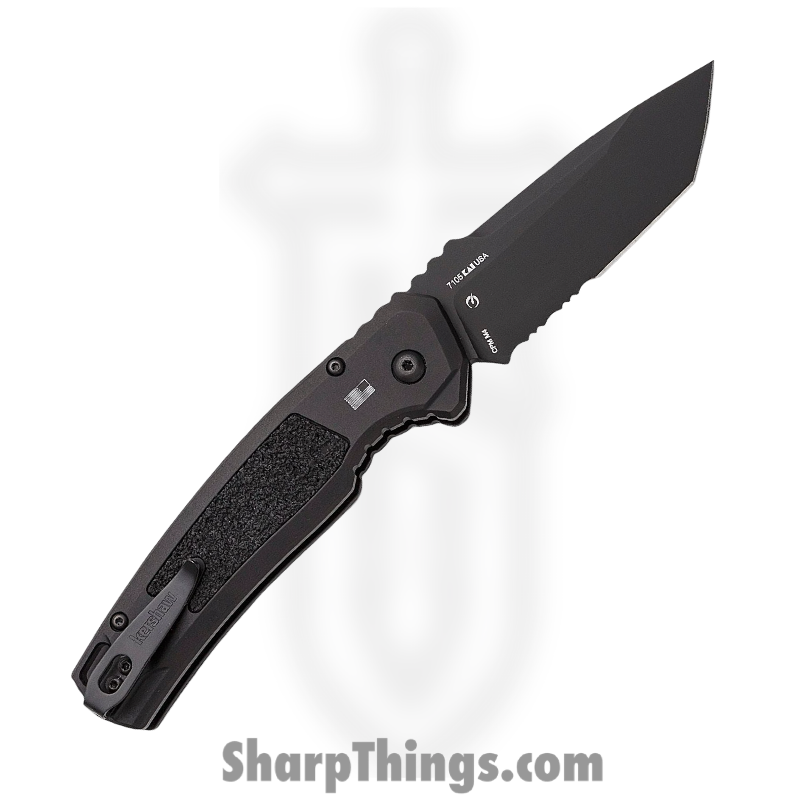 Kershaw - KS7105 - Launch 16 - Automatic Knife - CPM M4 Coated Tanto - 6061-T6 Aluminum Trac Tec Inserts - Black - Image 2