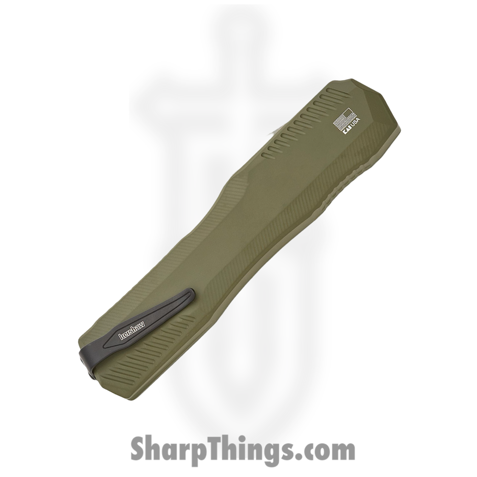 Kershaw - KS9000TOLSW - Livewire - OTF Auto - CPM MagnaCut Stonewash Tanto - 6061-T6 Aluminum - Green - Image 4