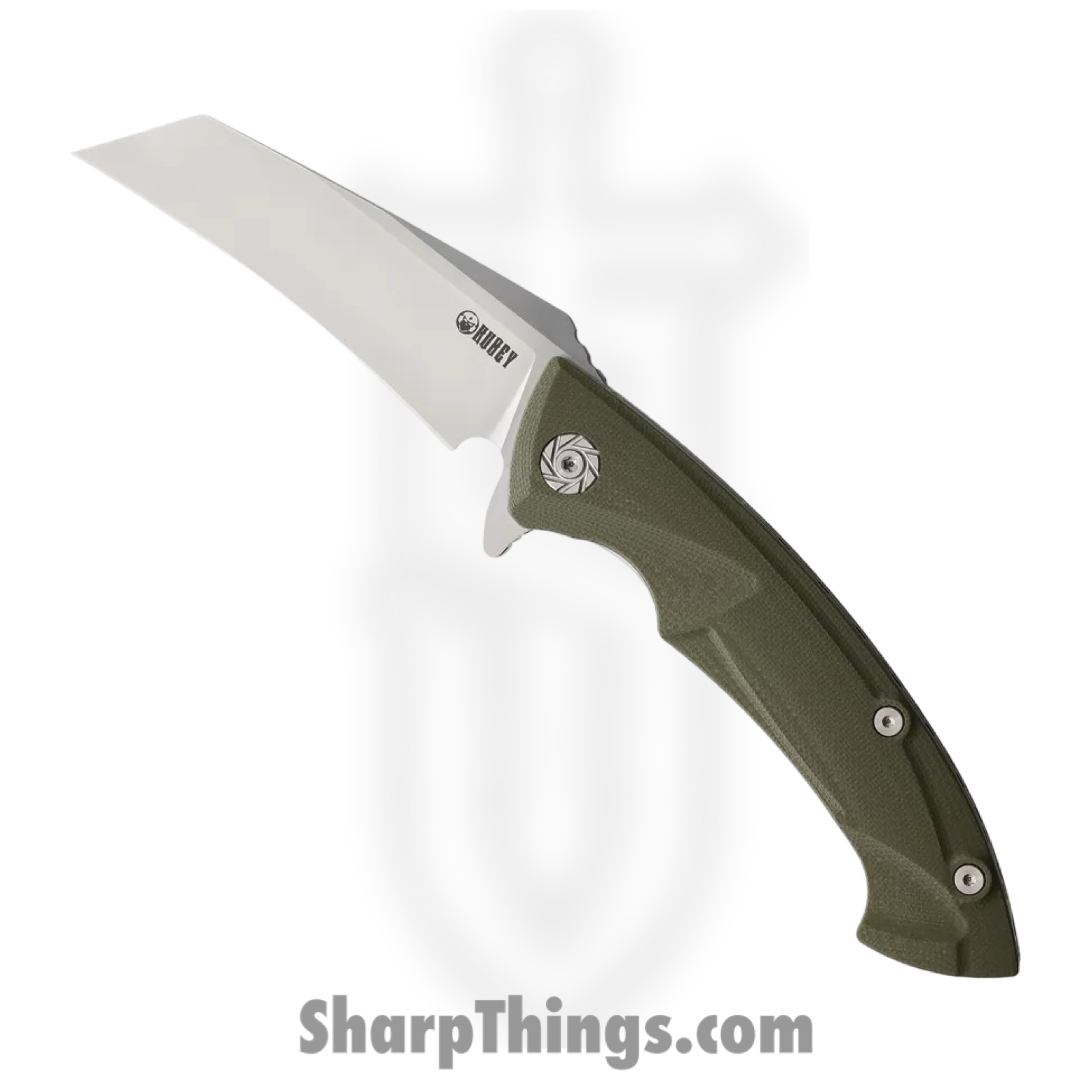 Kubey - KUB212B - Anteater - Folding Knife - D2 Satin Reverse Tanto - G10 - Green