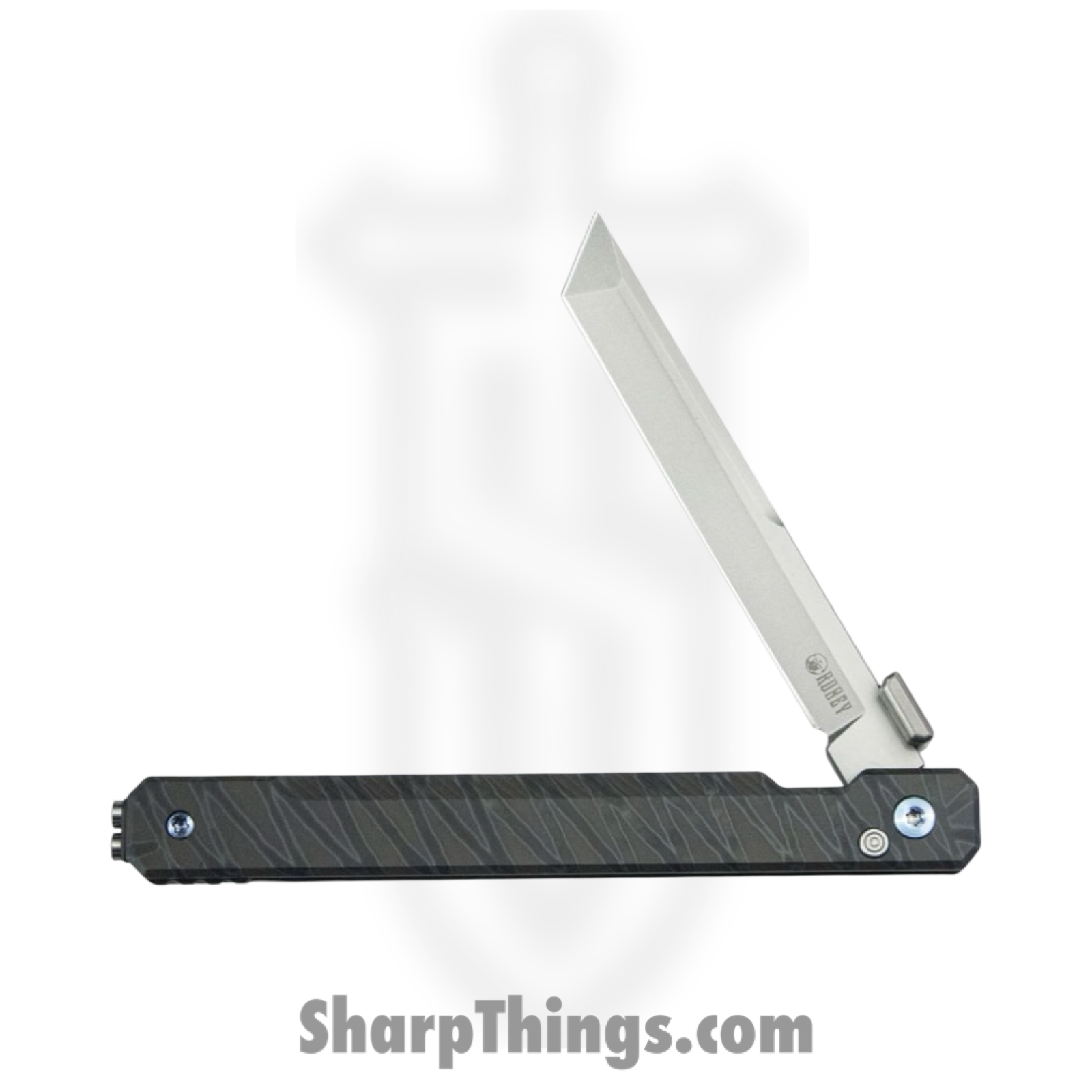 Kubey - KUB243C - Prism - Folding Knife - 14C28N Blasted Tanto - Titanium - Blue/Gray - Image 3