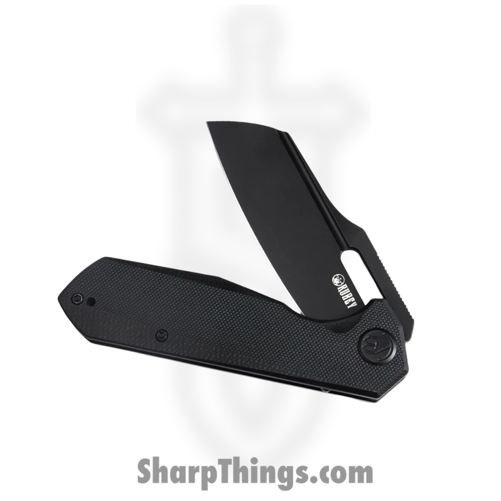 Kubey - KUB328C - Atlas - Folding Knife - 14C28N Blasted Tanto - G10 - Black - Image 3