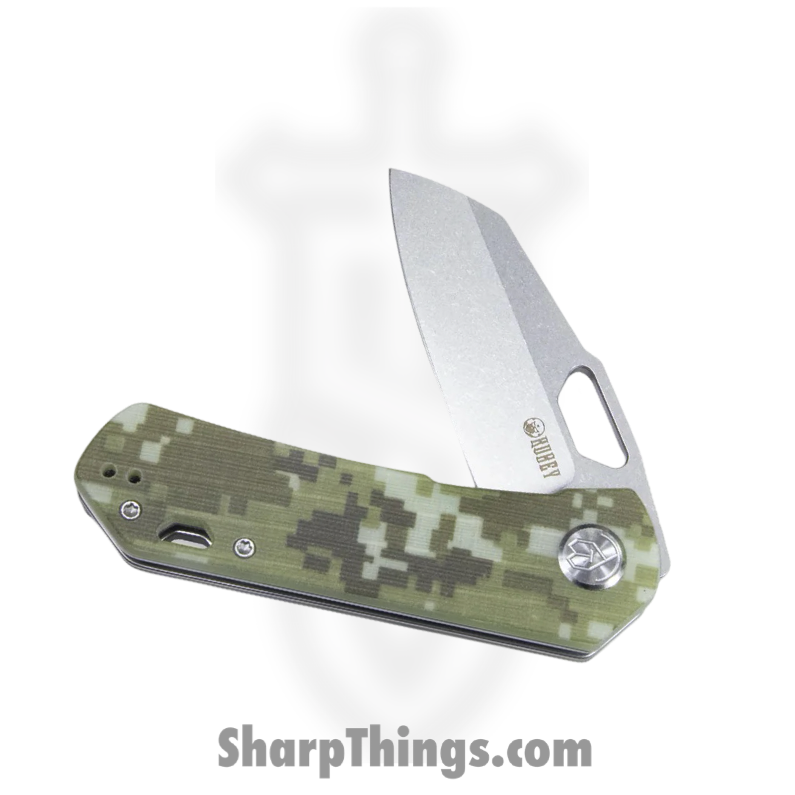 Kubey - KUB332J - Duroc - Folding Knife - AUS-10A Blasted Sheepsfoot - G10 - Camo - Image 3