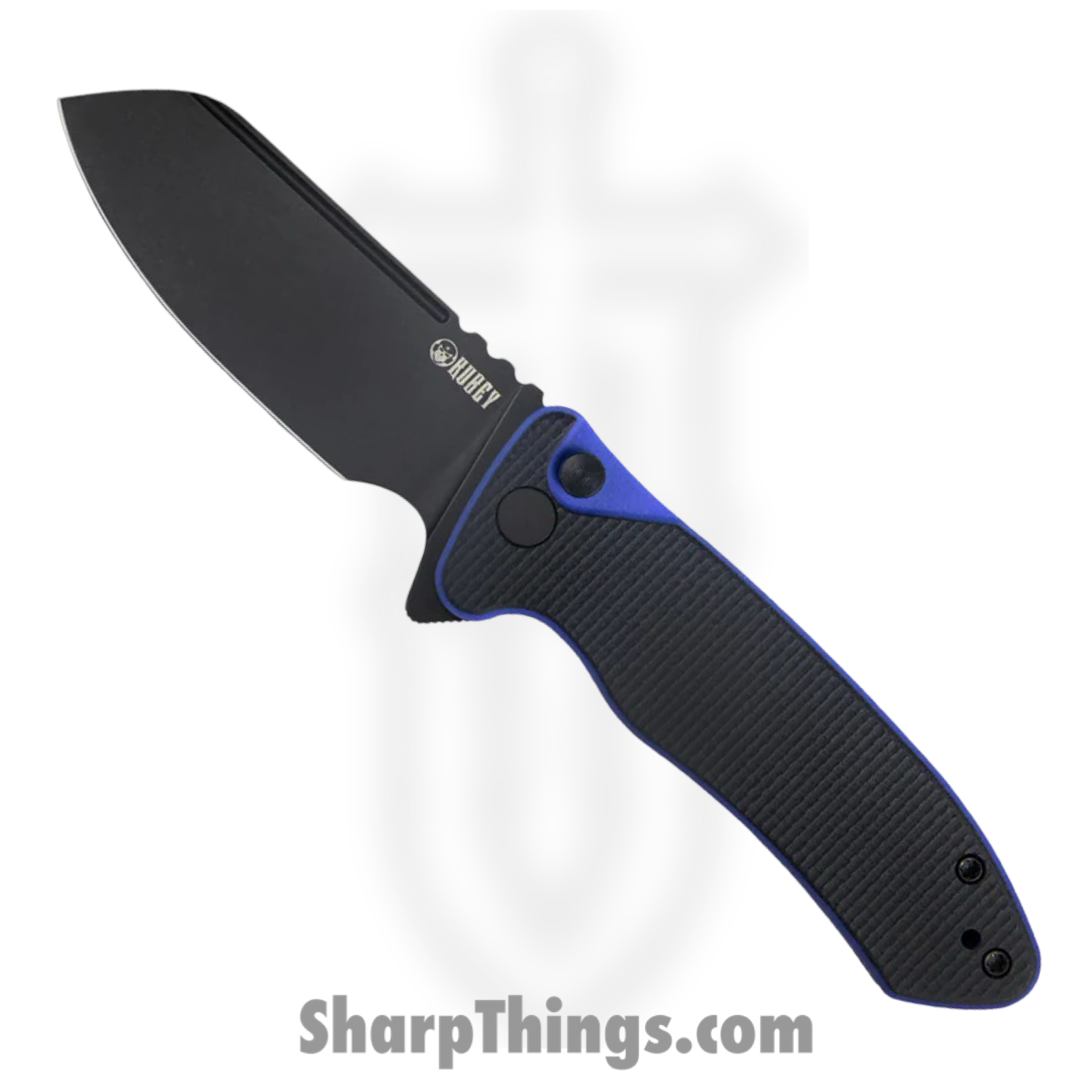 Kubey - KUB336D - Creon - Folding Knife - AUS-10A Blackwash Reverse Tanto - G10 - Black Blue