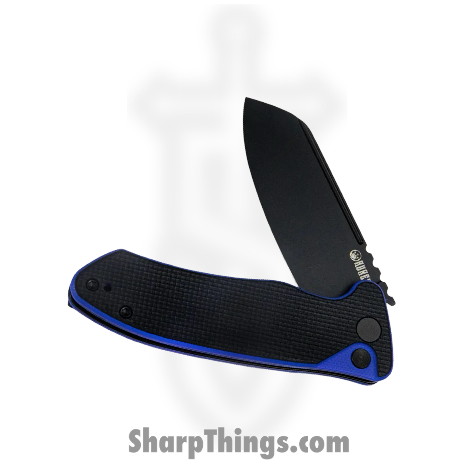 Kubey - KUB336D - Creon - Folding Knife - AUS-10A Blackwash Reverse Tanto - G10 - Black Blue - Image 3