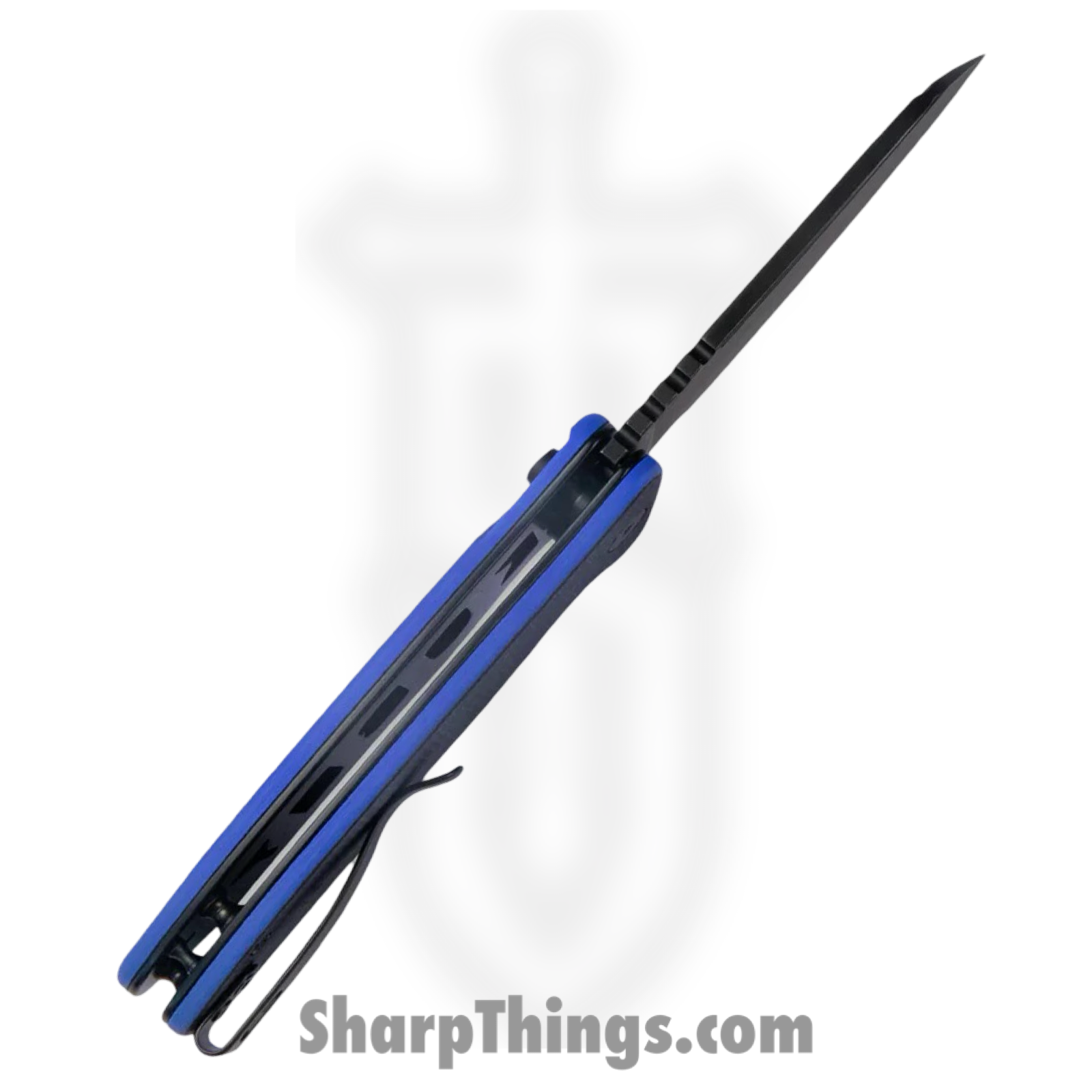 Kubey - KUB336D - Creon - Folding Knife - AUS-10A Blackwash Reverse Tanto - G10 - Black Blue - Image 5